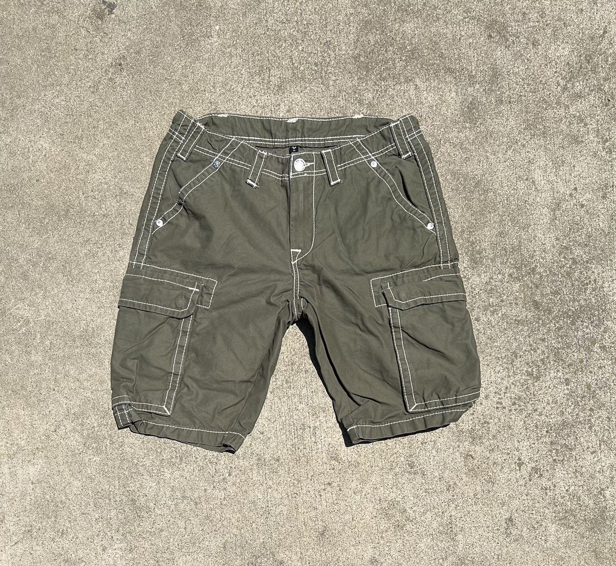 image of True Religion Shorts in Olive Green, Men's (Size 30)