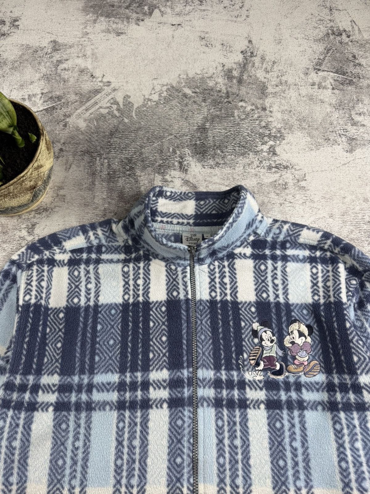 Disney Disney Store 90s Vintage Zip Plaid Preppy New Year Cozy Fleece Jacket Pullover Size US L / EU 52-54 / 3 - 13 Thumbnail