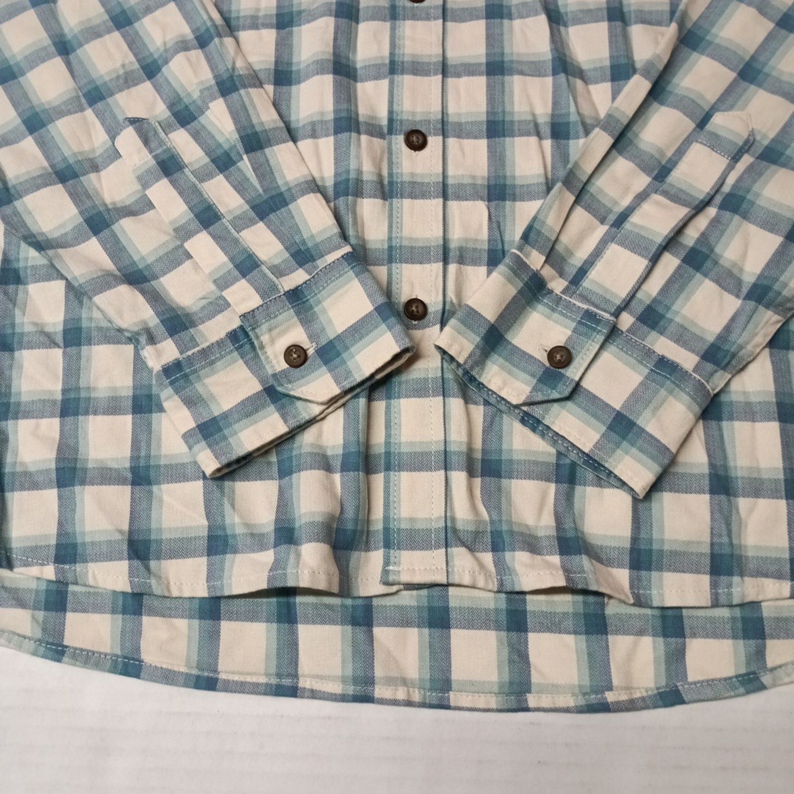 Wrangler Wrangler Cowboy Wash Twill Shirt Mens XL Nile Blue Checkered Size US XL / EU 56 / 4 - 2 Thumbnail