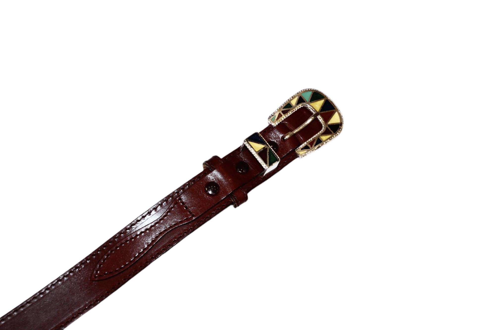 Vintage El Charro tooled saddle leather hand crafted western belt Size ONE SIZE - 6 Thumbnail