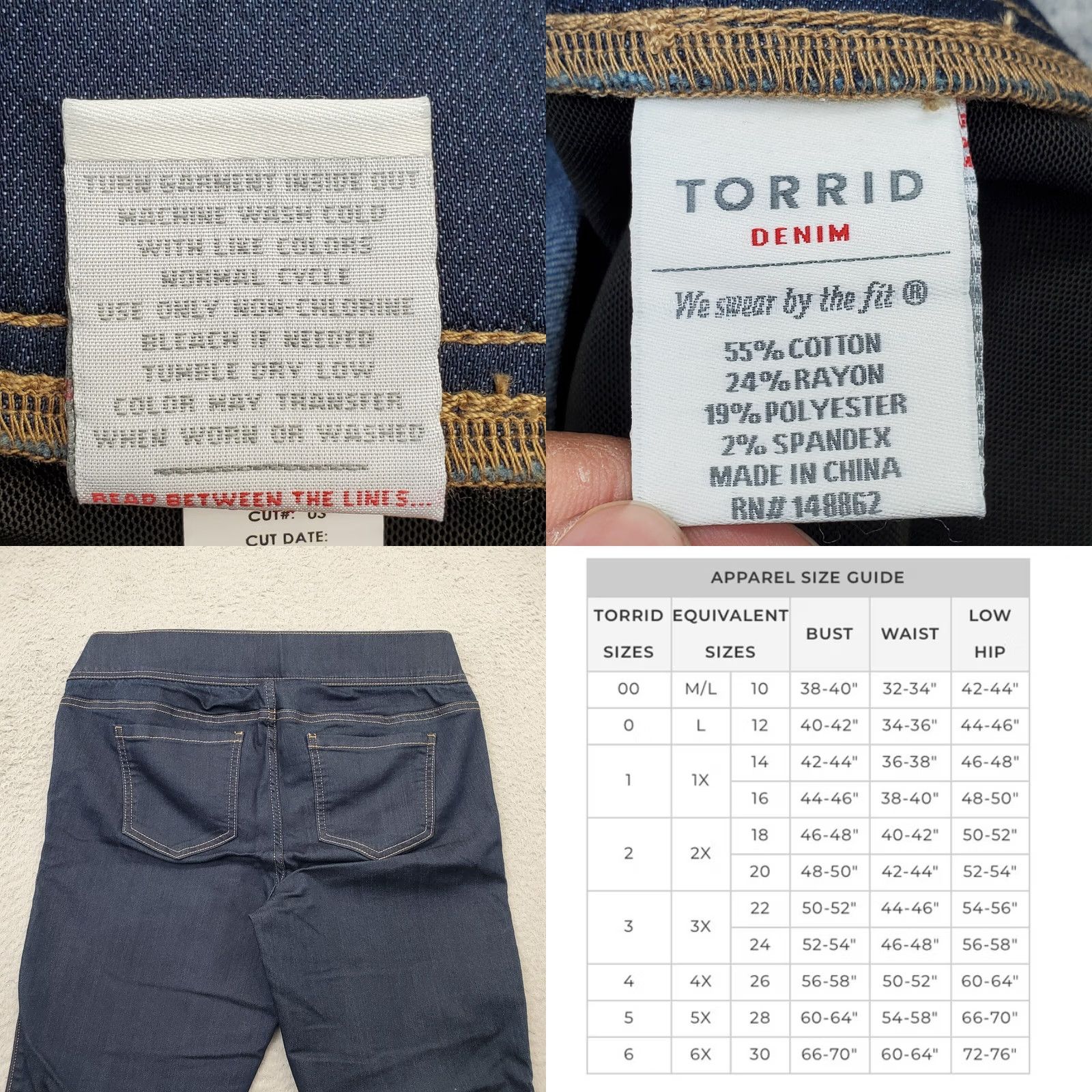 Torrid Torrid Lean Jeans Womens Size 0 Blue Denim Dark Wash Skinny Leg Stretch Pull-On Size: Women Size 0: Blue Denim Dark Wash Skinny Jeans Torrid Size 34" / US 12 / IT 48 - 8 Thumbnail