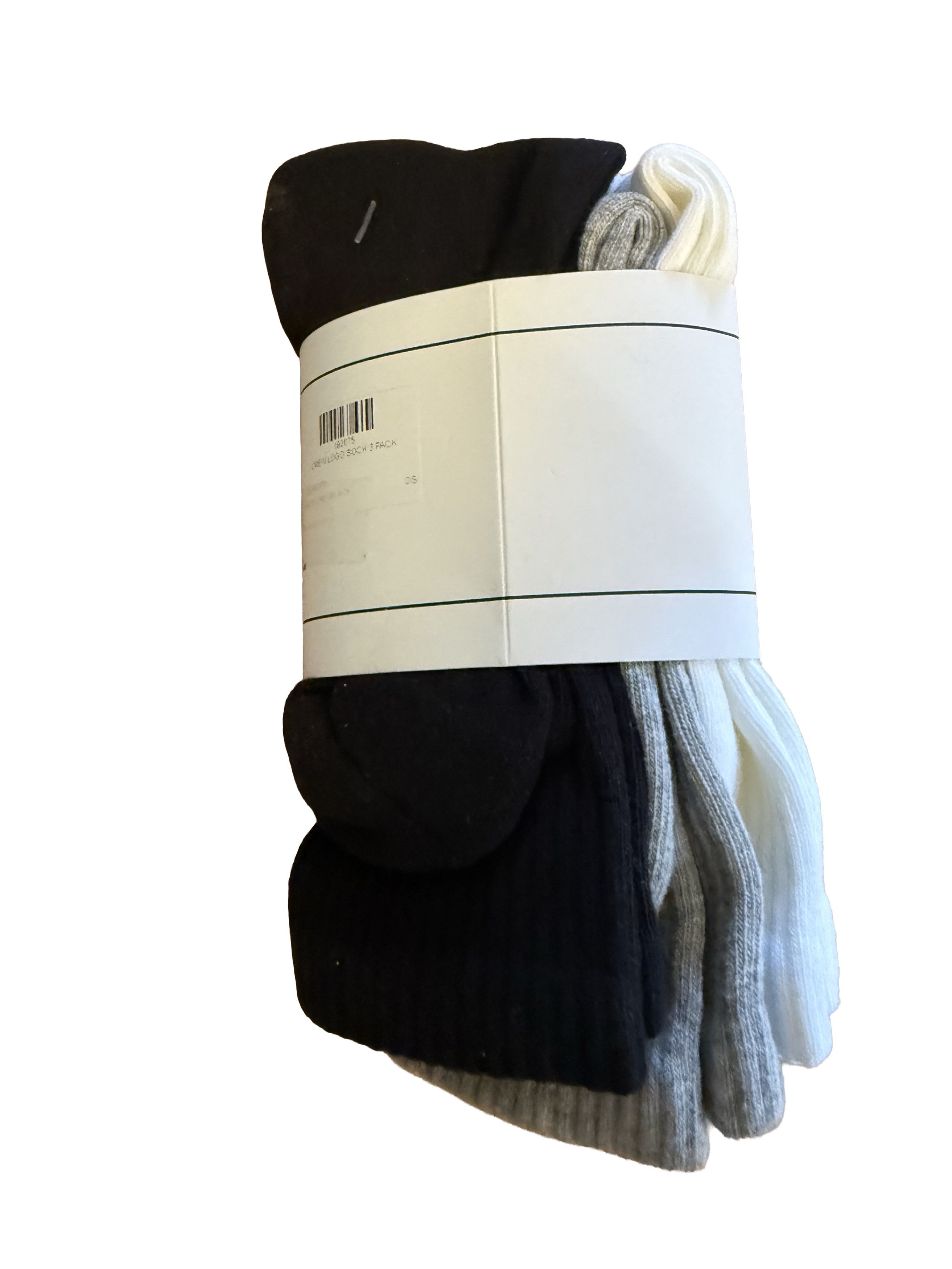 Aime Leon Dore crew logo sock 3 pack (grey, black, white long) Size ONE SIZE - 3 Thumbnail