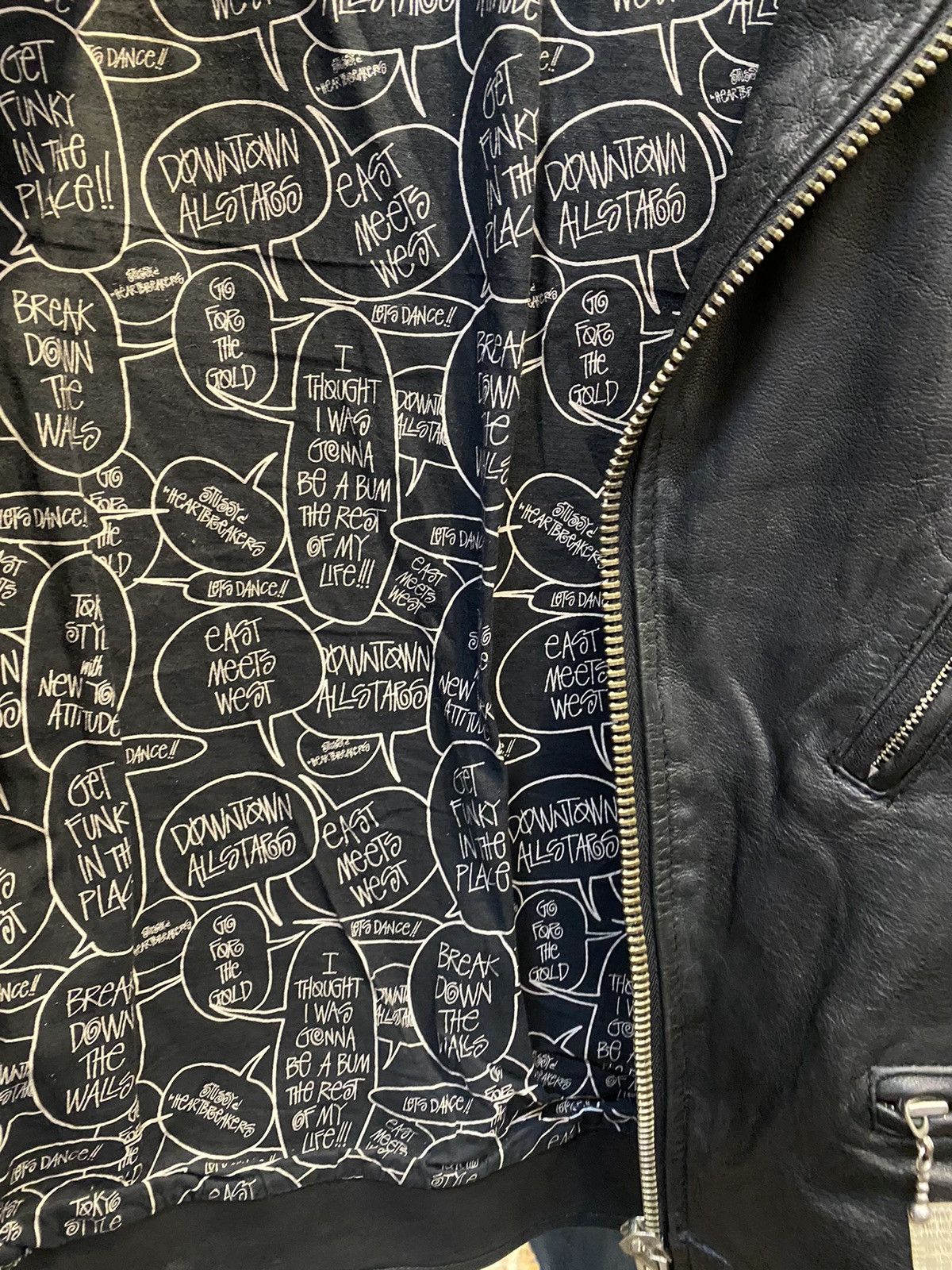 Stussy x JP brand biker jacket