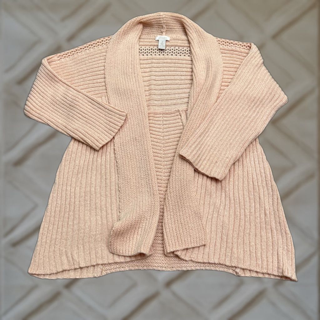 Vintage Chico's Women's Knit Cardigan Sweater Large Pink Casual Long Sleeve Lightweight Fall Spring Winter Size XS / US 0-2 / IT 36-38 - 1 Thumbnail
