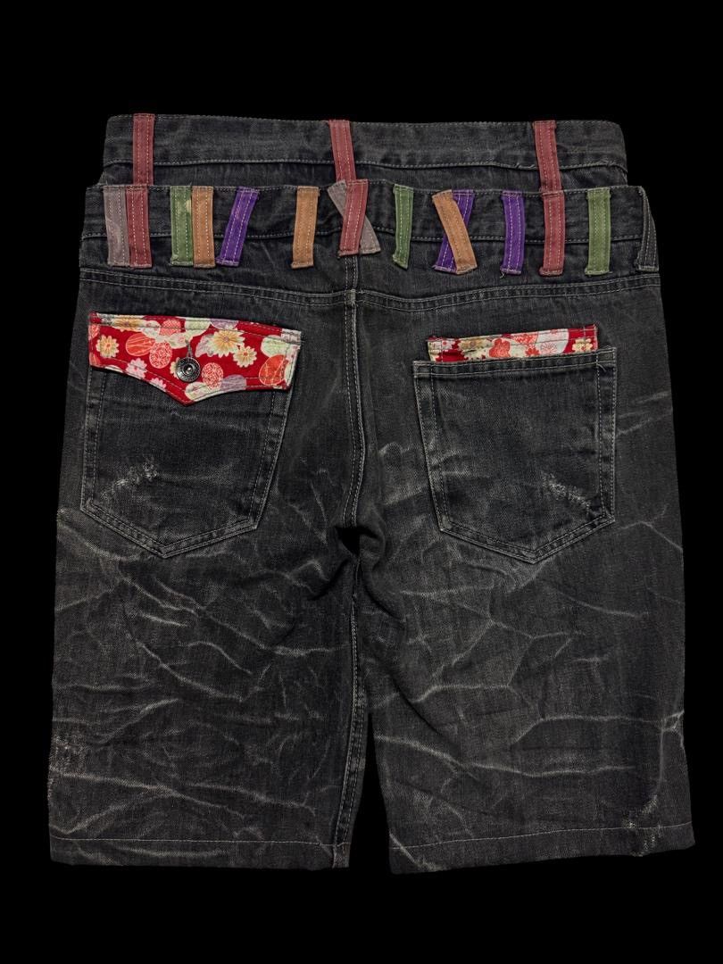 Vintage Vintage Antfui 🇯🇵 Double Waist Whisker Short Distressed Jean Size US 30 / EU 46 - 1 Thumbnail
