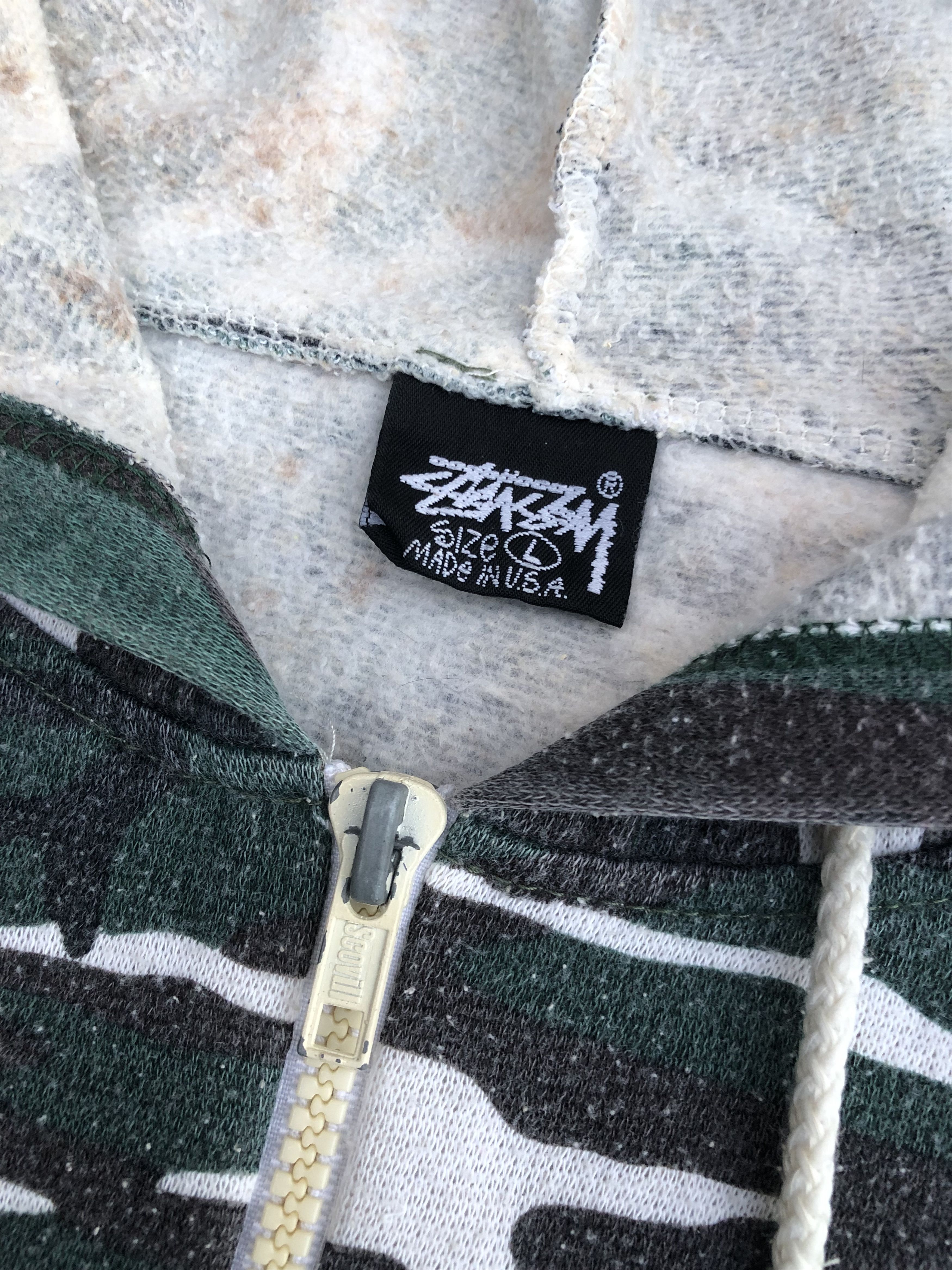 Vintage 🔥Vintage OG Old STUSSY Camouflage Half-Zip Hoody Sweatshirt Size US L / EU 52-54 / 3 - 10 Thumbnail