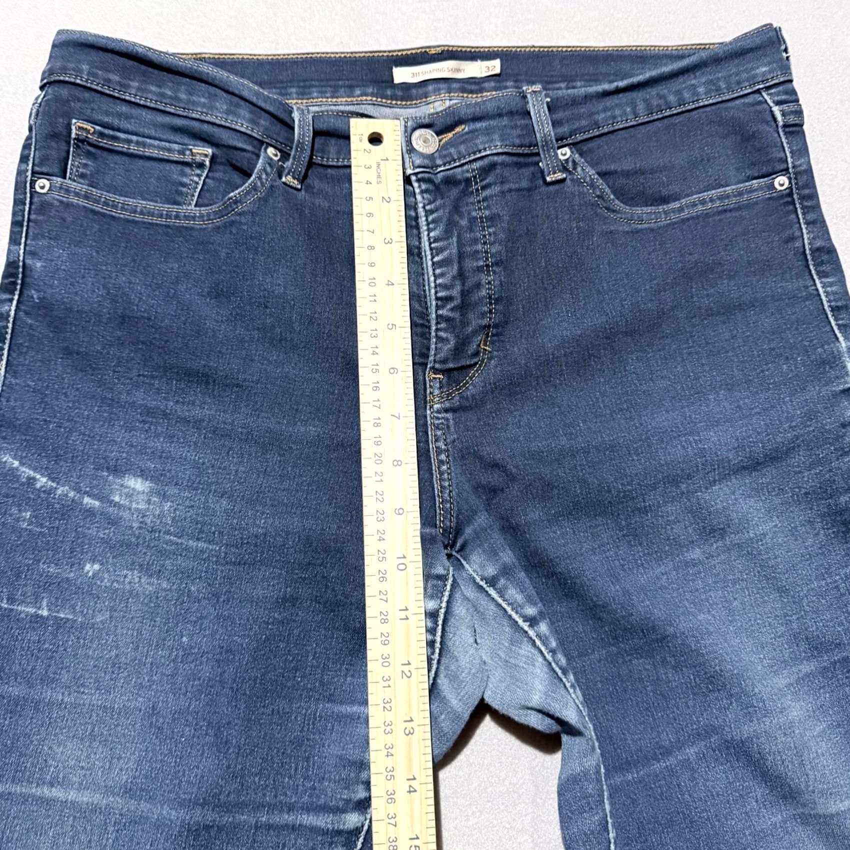 Levi's Levi's 311 Shaping Skinny Jeans Women's 32 Dark Wash Denim Slim Zip Fly - Stains Jeans Blue Women 90s Vintage Style Size 24" / US 00 / IT 34 - 4 Thumbnail