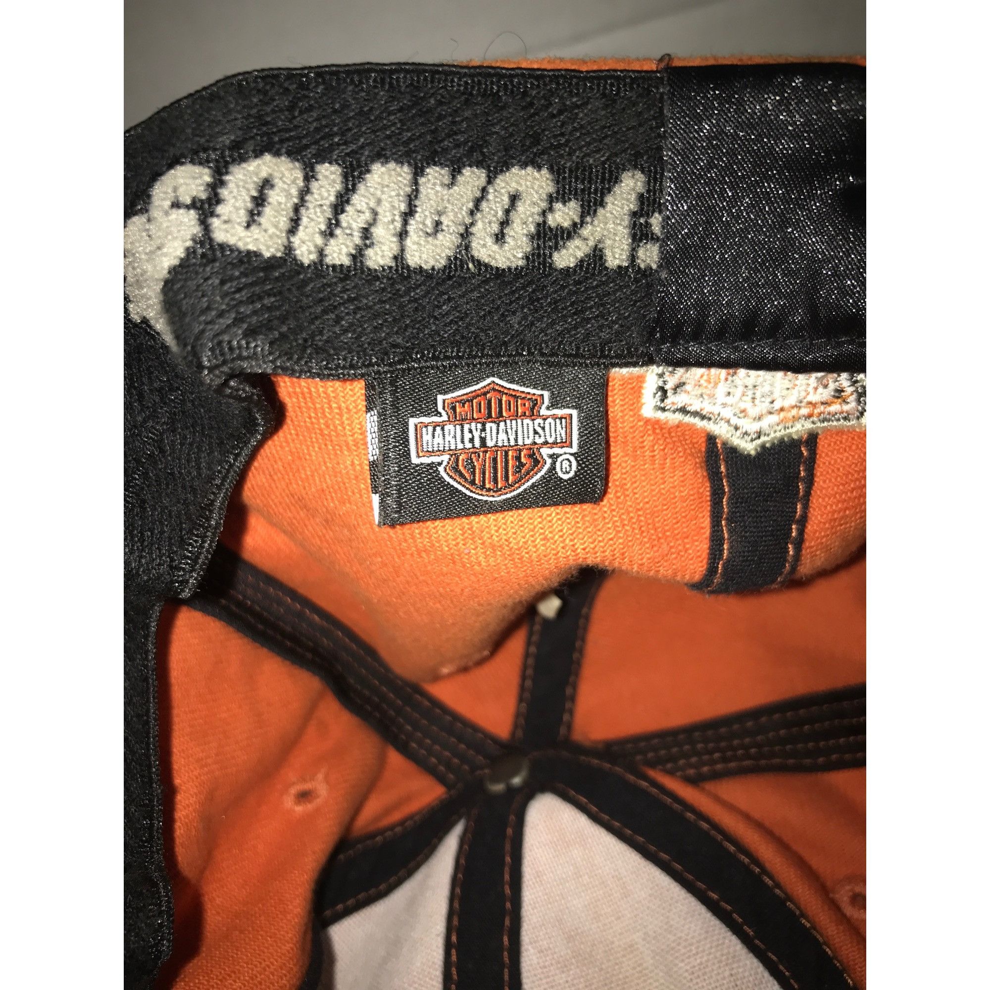 Vintage Harley-Davidson Orange Baseball Cap XL Carolina Gastonia NC Size ONE SIZE - 5 Thumbnail