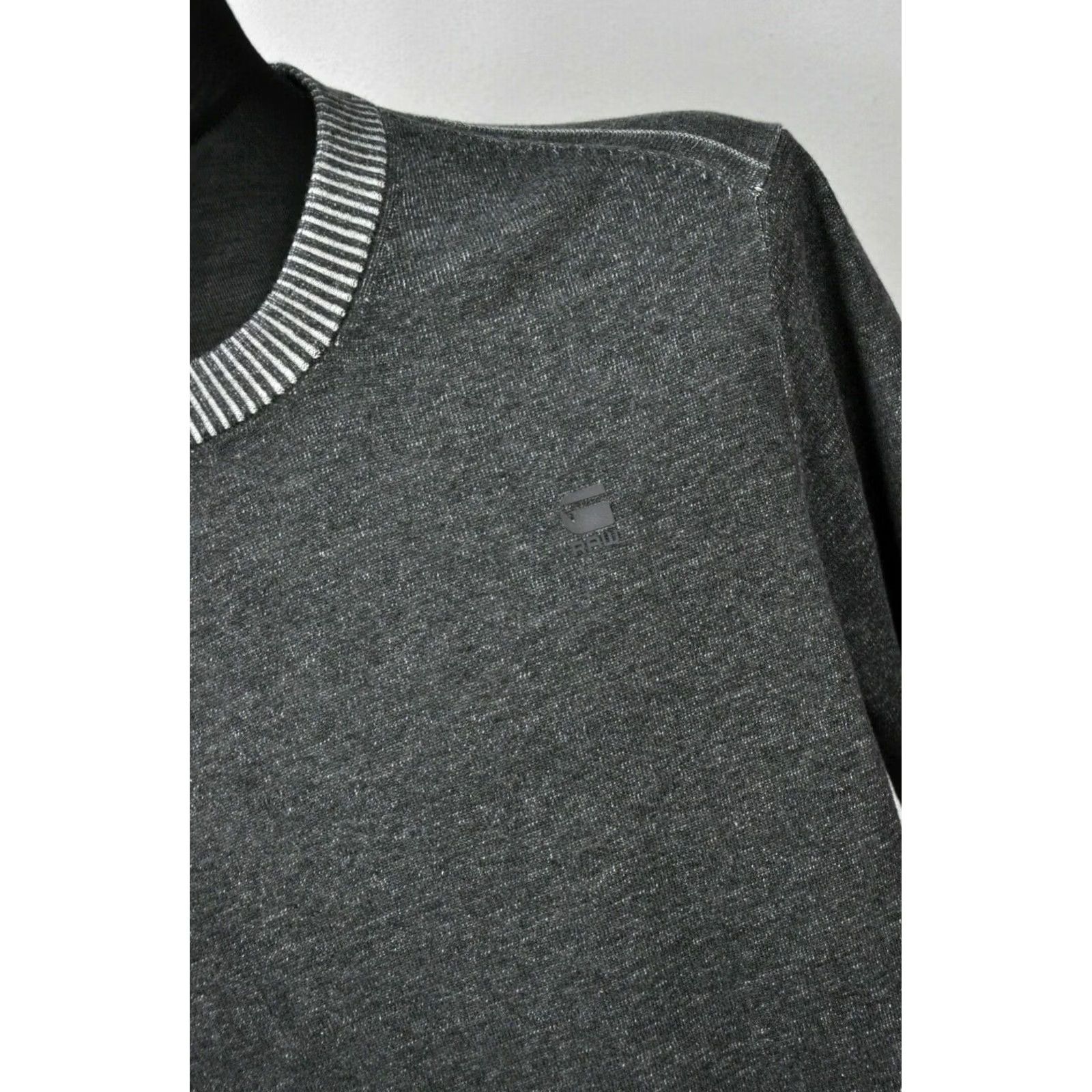 G-Star G-Star Raw Core R Plated Knit L/S Mens Crew Neck Cotton Pullover Size L Gray Knit Sweater Top Size US L / EU 52-54 / 3 - 5 Thumbnail