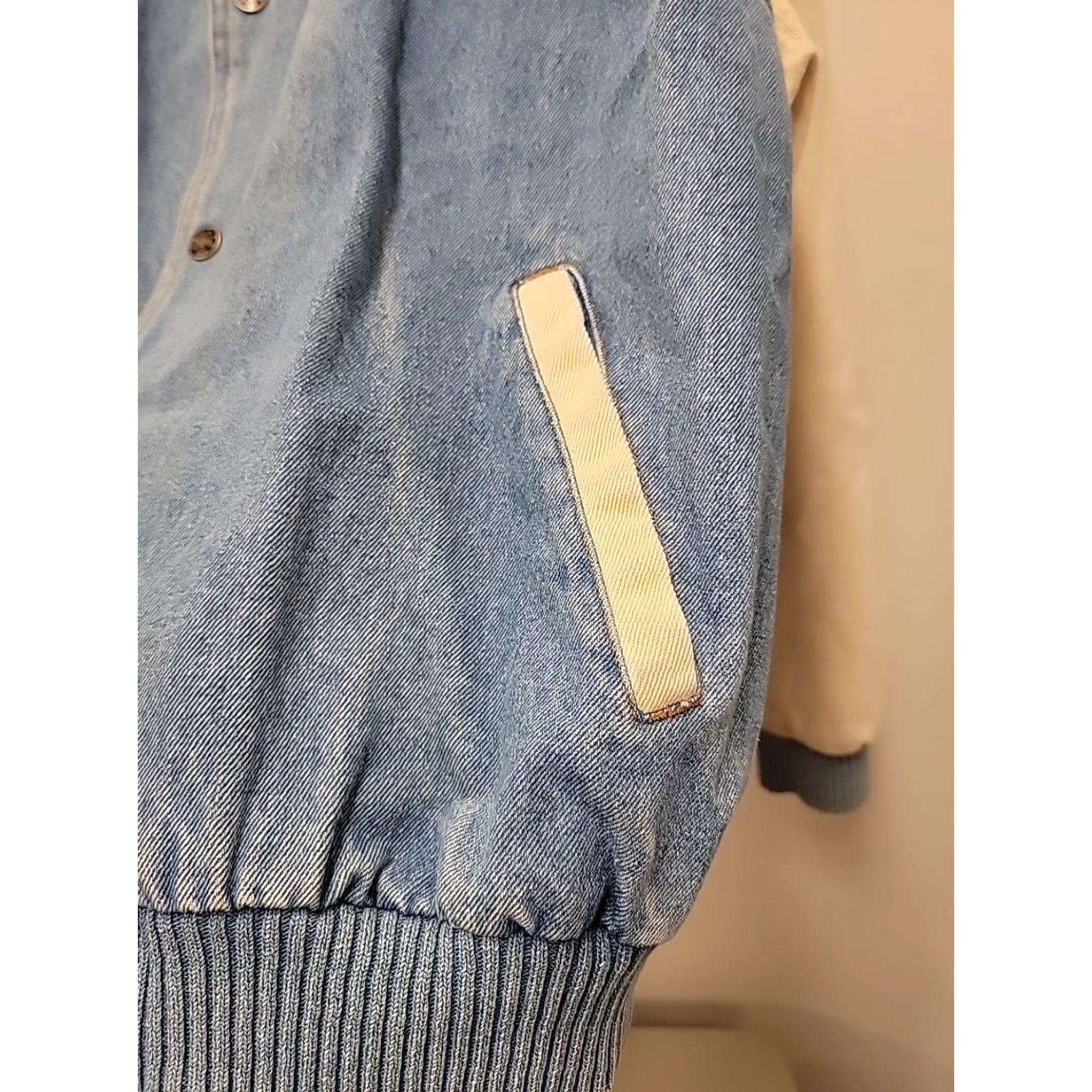 Denime VINTAGE Turning Point Denim Bomber Jacket Mens M Blue 100% Cotton Snap Pockets Shirt/Coat Style Bomber Jacket Mens Regular Size US M / EU 48-50 / 2 - 7 Thumbnail
