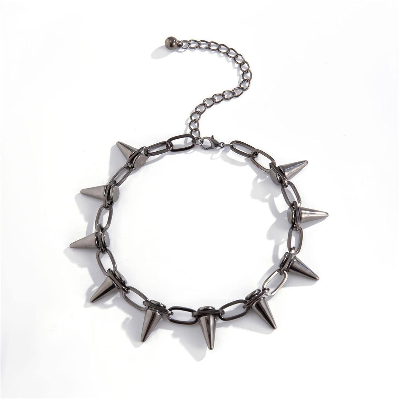 Jewelry Spike chain choker necklace,gothic jewelry Size ONE SIZE - 2 Thumbnail