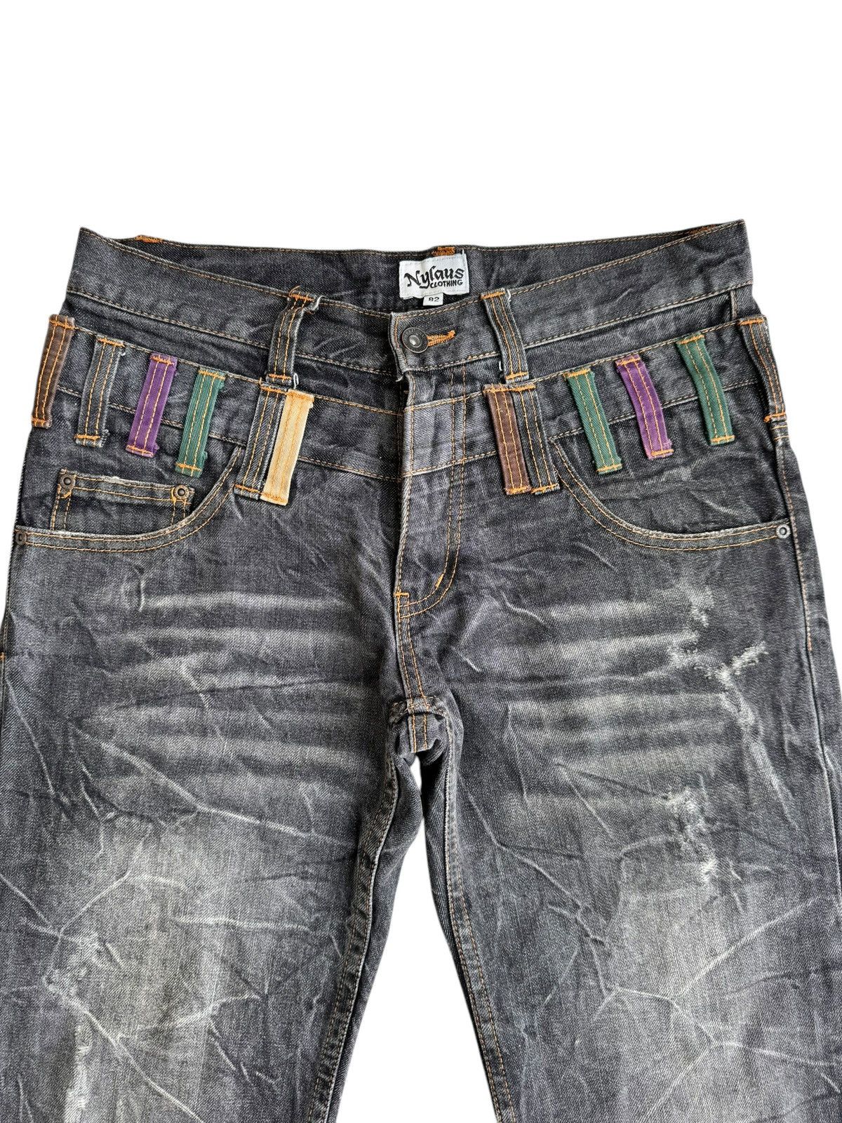 Japanese Brand × Le Grande Bleu (L.G.B.) 🔥Japanese Brand Nylaus Double Waist Distressed Jeans Size US 32 / EU 48 - 6 Thumbnail