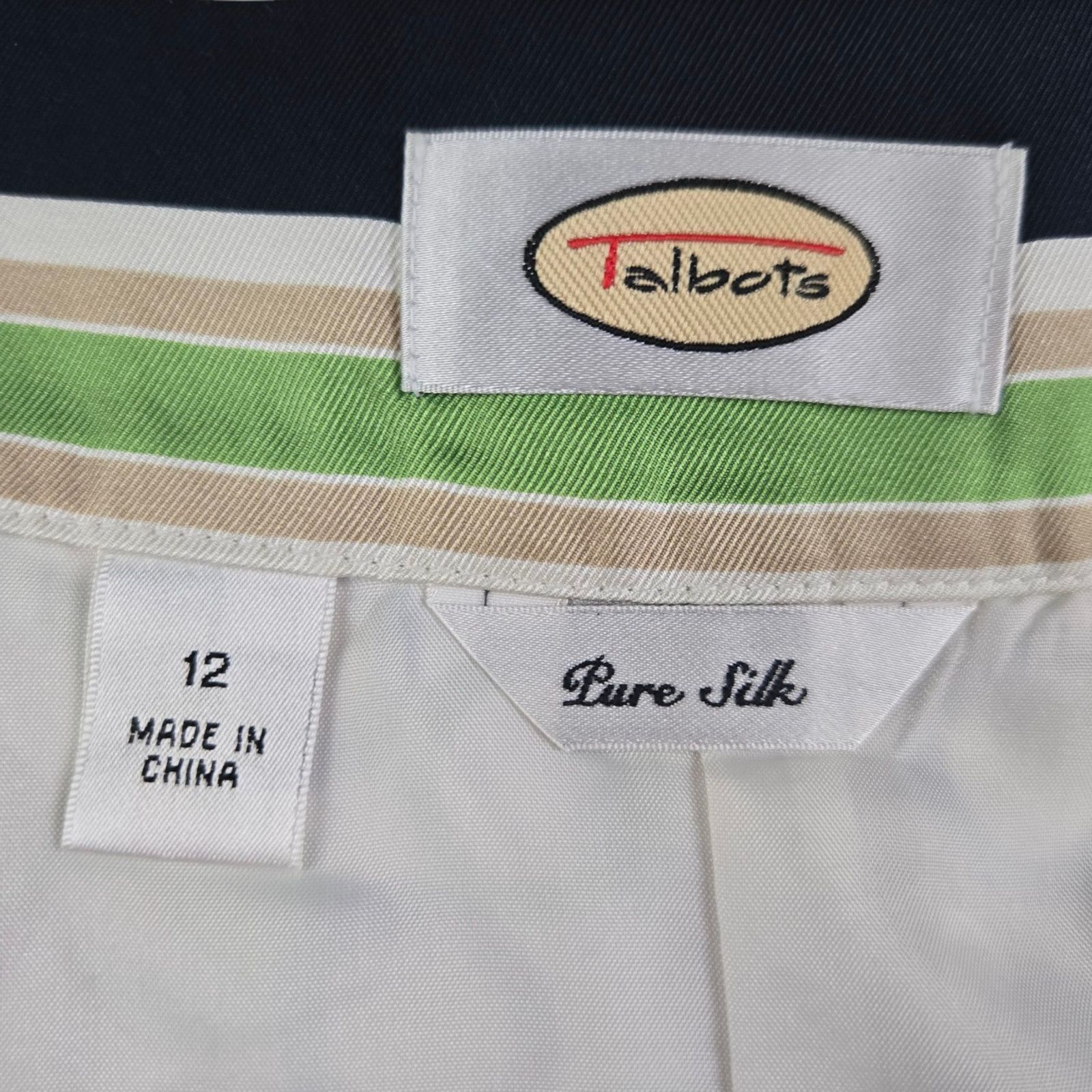 Vintage Vintage Green Navy Retro Mod Silk Wrap Skirt Size 12 Size 34" / US 12 / IT 48 - 11 Thumbnail