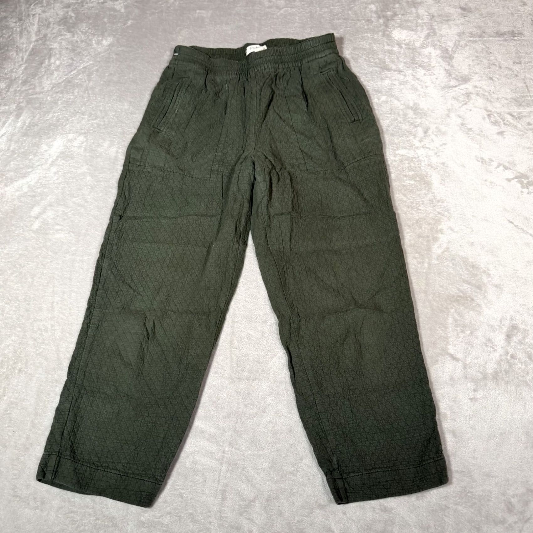 Madewell Madewell Pants Womens Medium Green Pull On High Rise Tapered Diamond Jacquard Size 32" / US 10 / IT 46 - 5 Thumbnail