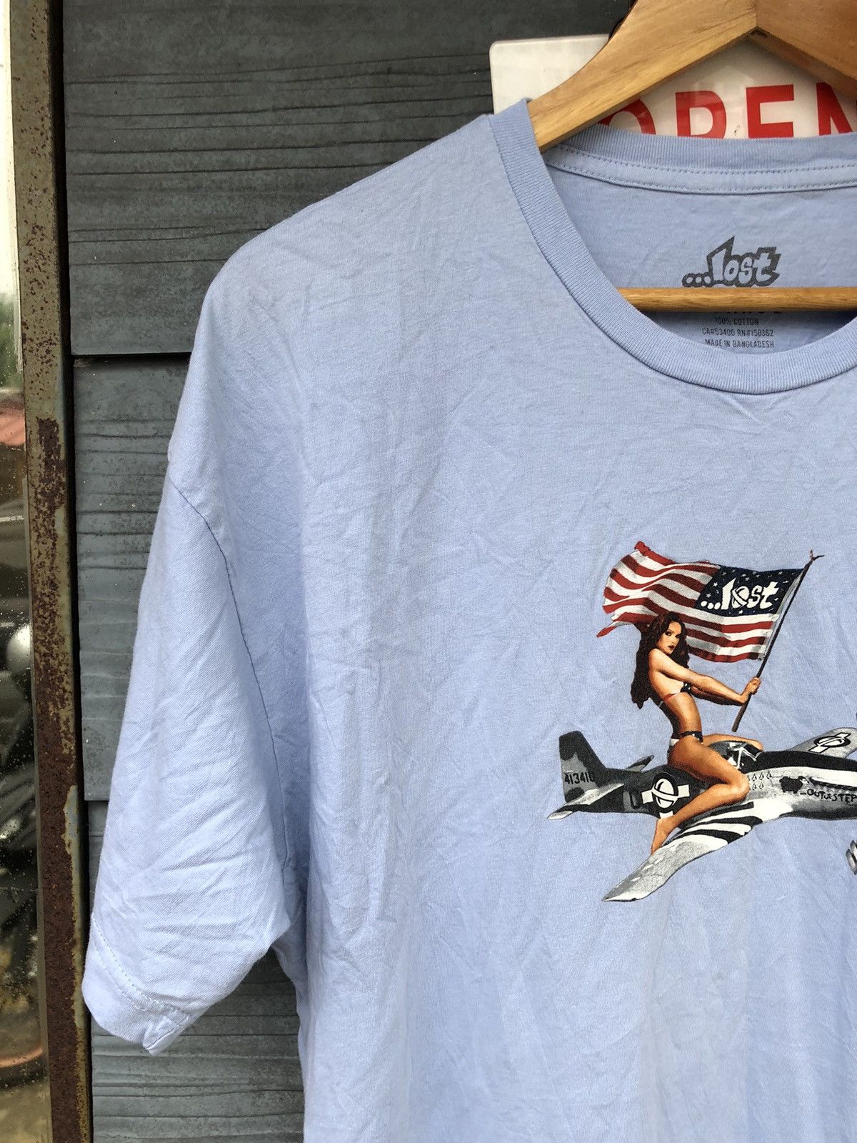 Hysteric Glamour × Vintage 🔥Vintage Y2K🔥RARE Lost Industries Girl Usa Plane Tshirt Size US XL / EU 56 / 4 - 6 Thumbnail