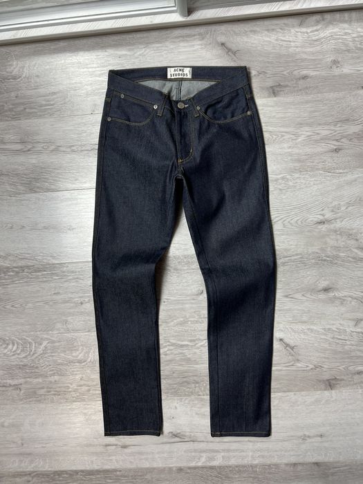 Acne Studios Max Stretch Raw Jeans Men's W29/L32 Slim Fit Indigo Dark Blue hot Denim