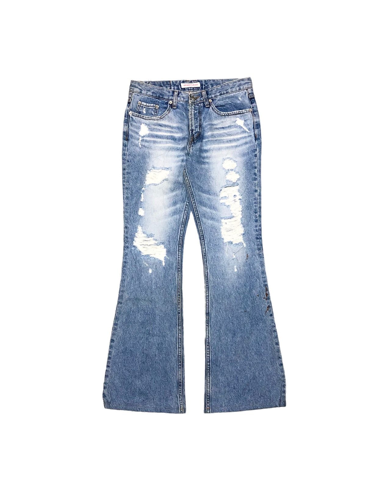 Japanese Brand FLARED‼️‼️CFLINEDENIM & CLOTH DISTRESSED DENIM Size 28" / US 6 / IT 42 - 1 Thumbnail