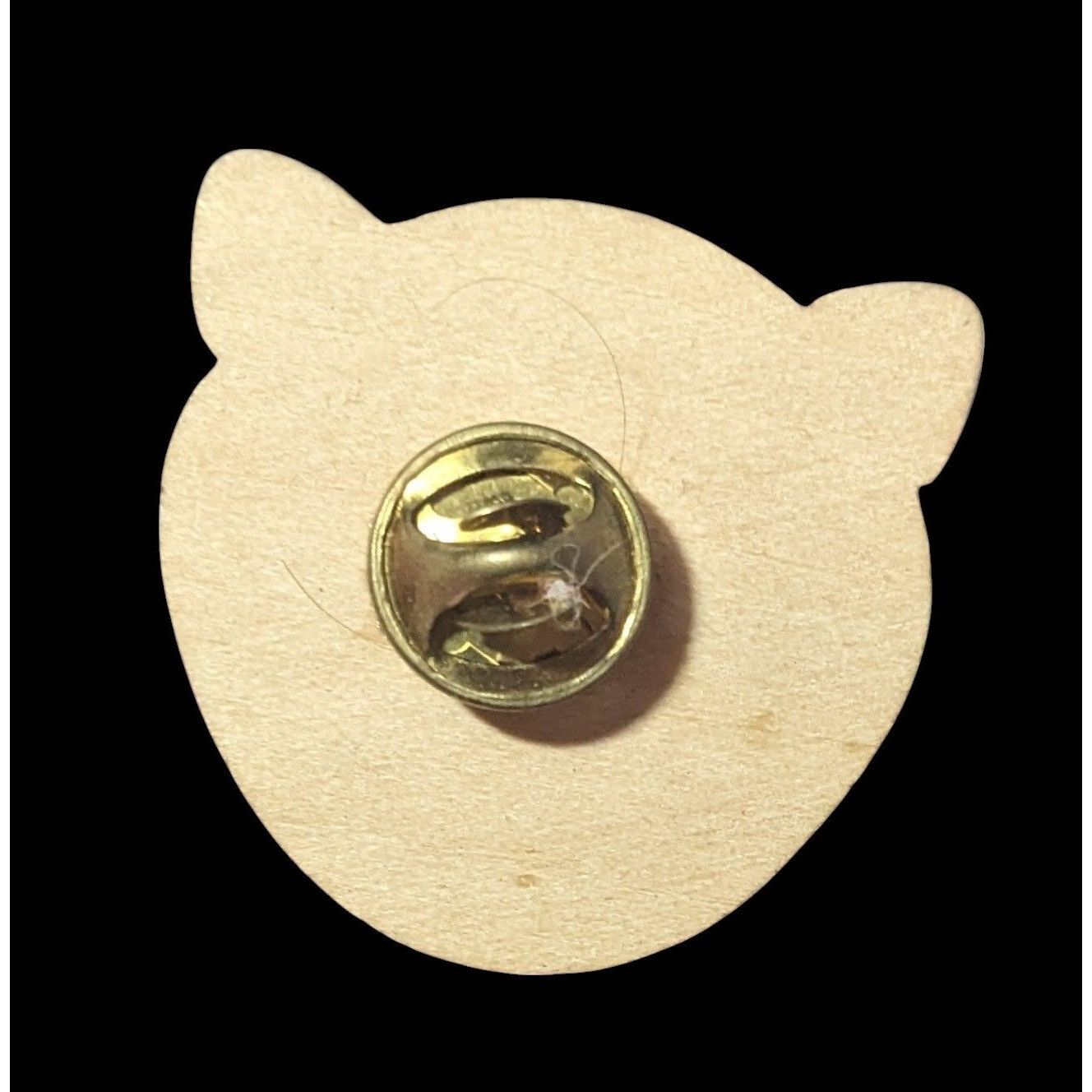 Other Laser Engraved Wooden Cat Shaped Lapel Pin Size ONE SIZE - 2 Thumbnail