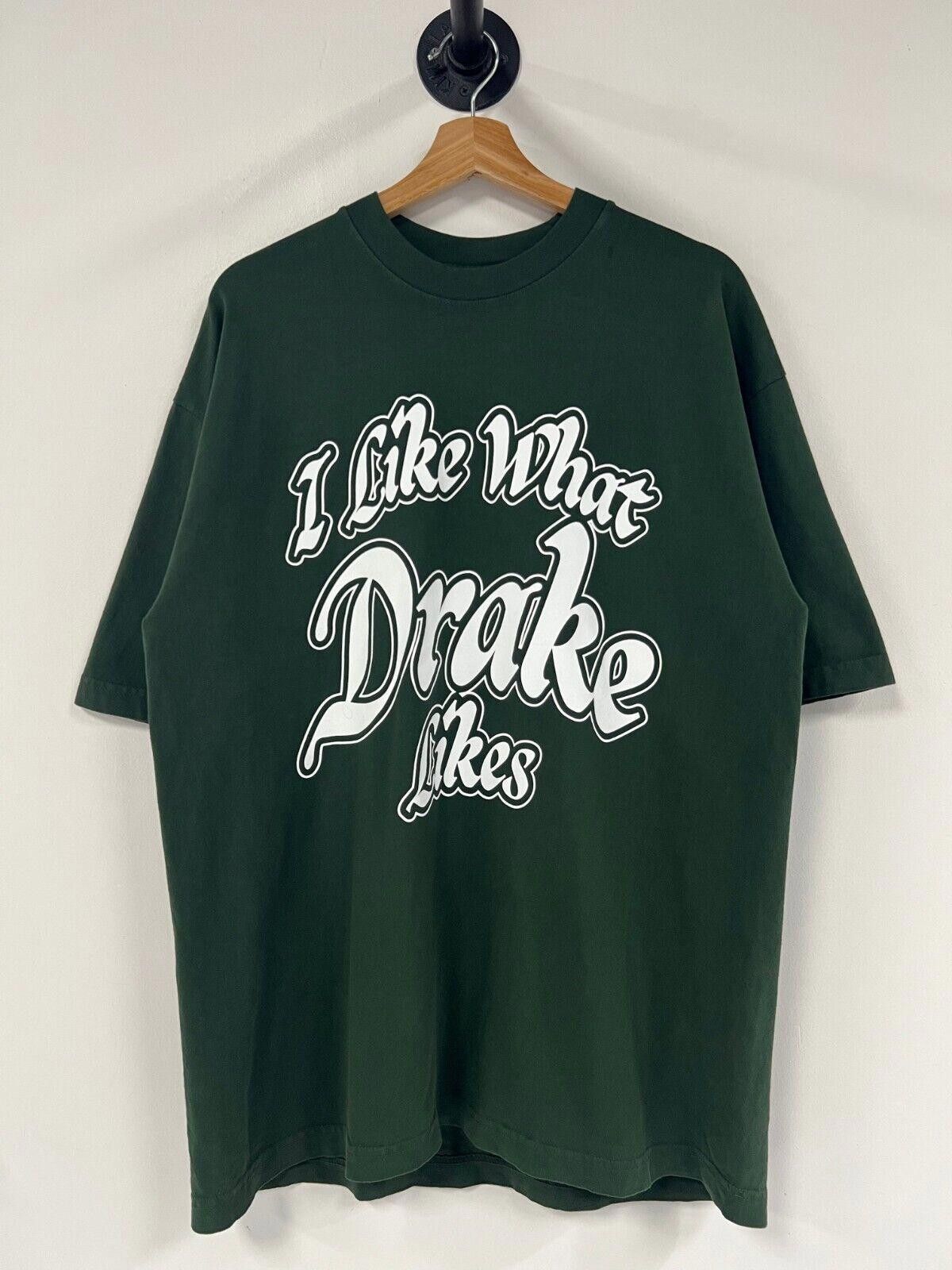 Image of Drake It's All A Blur Tour I Like What Drake Likes Green Tee, Men's (Size 2XL)