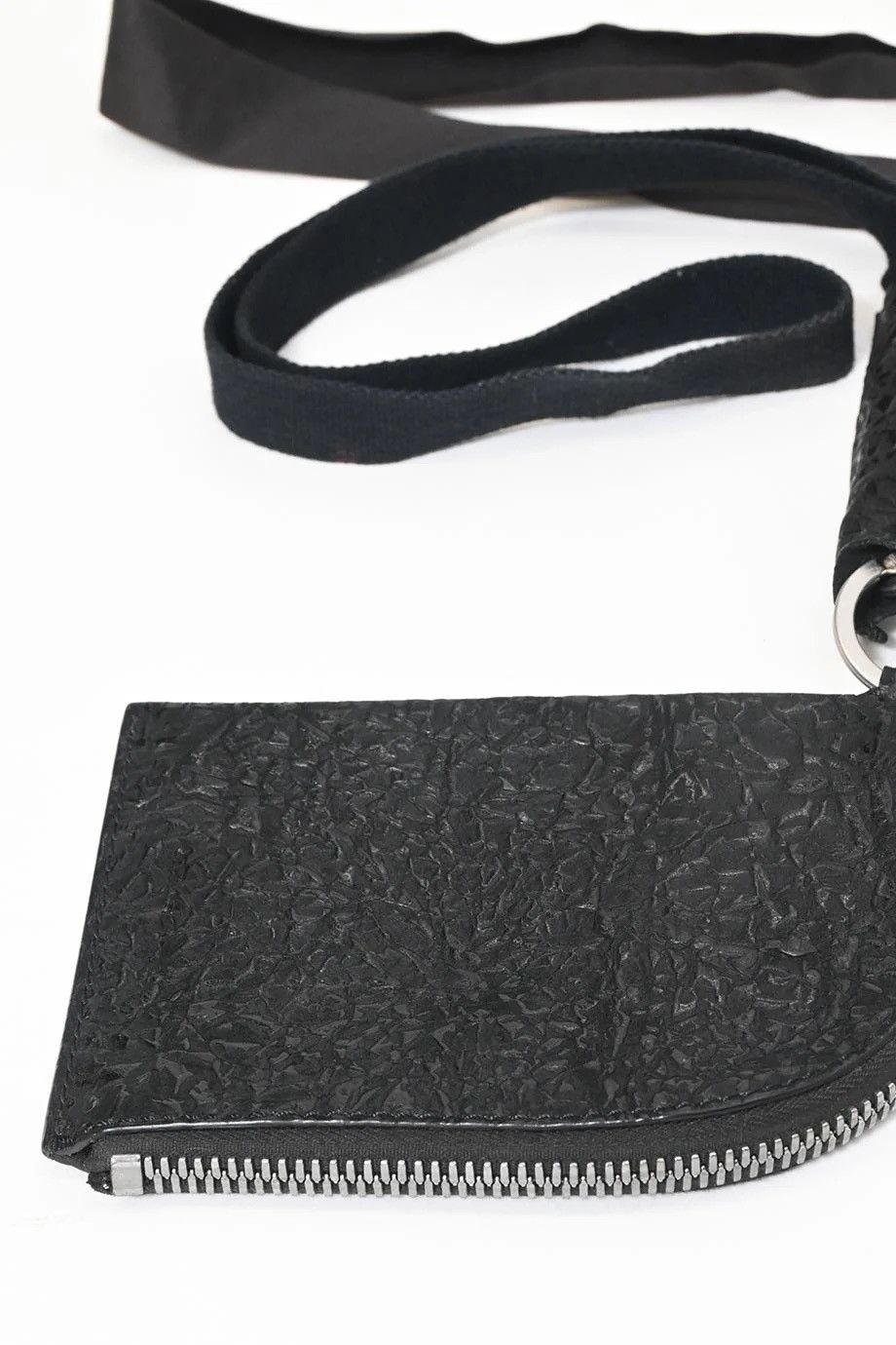 Rick Owens Rick Owens Black grained calf leather Neck wallet Size ONE SIZE - 4 Thumbnail