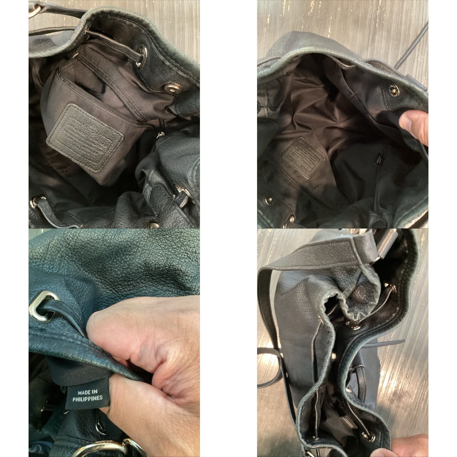 Coach COACH Dempsey Handbag Medium Women Black Leather Drawstring CN683 15 Size ONE SIZE - 8 Thumbnail