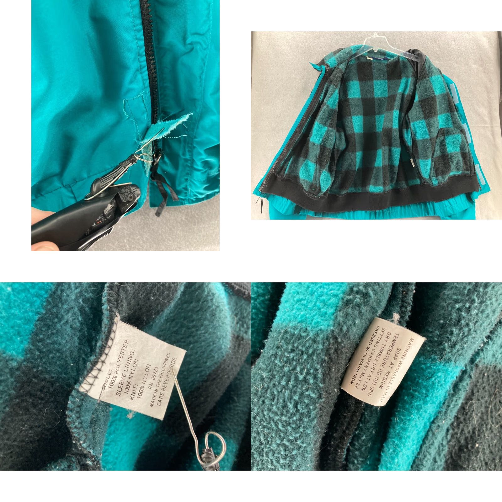 Vintage VINTAGE Columbia Coat Mens XL Blue 90s Bomber Jacket Lined Flannel Removable Inner Jacket Size US XL / EU 56 / 4 - 8 Thumbnail