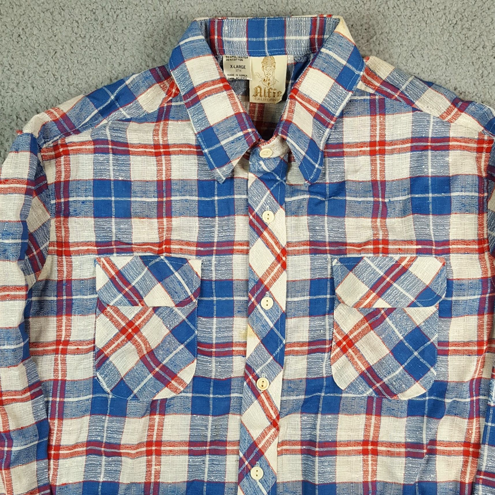 Vintage VINTAGE Alfie 70s California Woven Plaid Button-Up Men's XL Shirt Size US XL / EU 56 / 4 - 2 Thumbnail