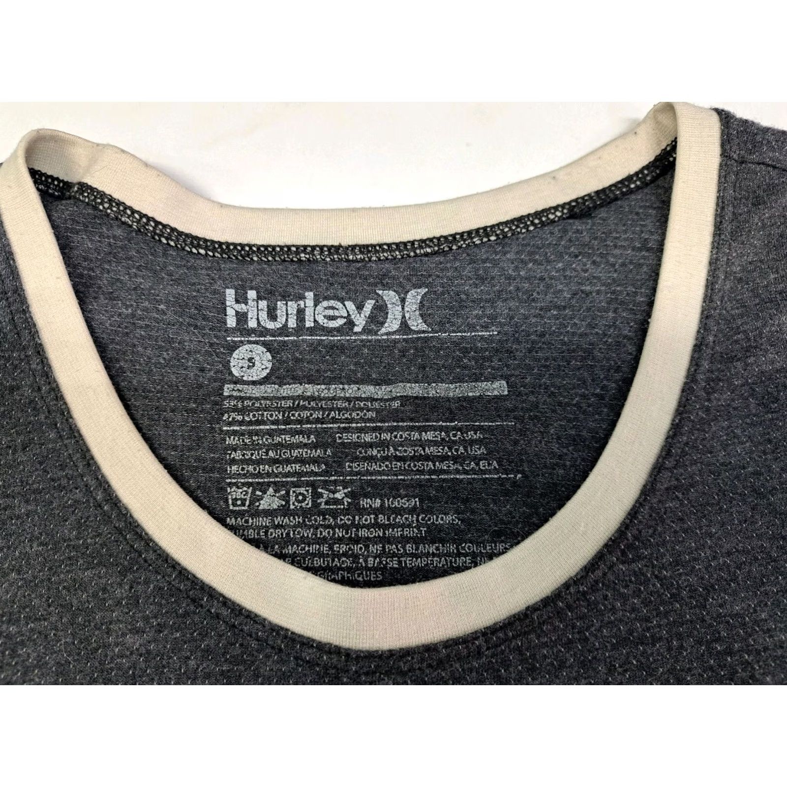Hurley Hurley Men's Tank Top Heather Grey Small Cotton Blend Logo Breathable Quick Dry All Seasons Surfer Beach Streetwear T-Shirt Sleeveless Round Neck Mens Size US S / EU 44-46 / 1 - 3 Thumbnail