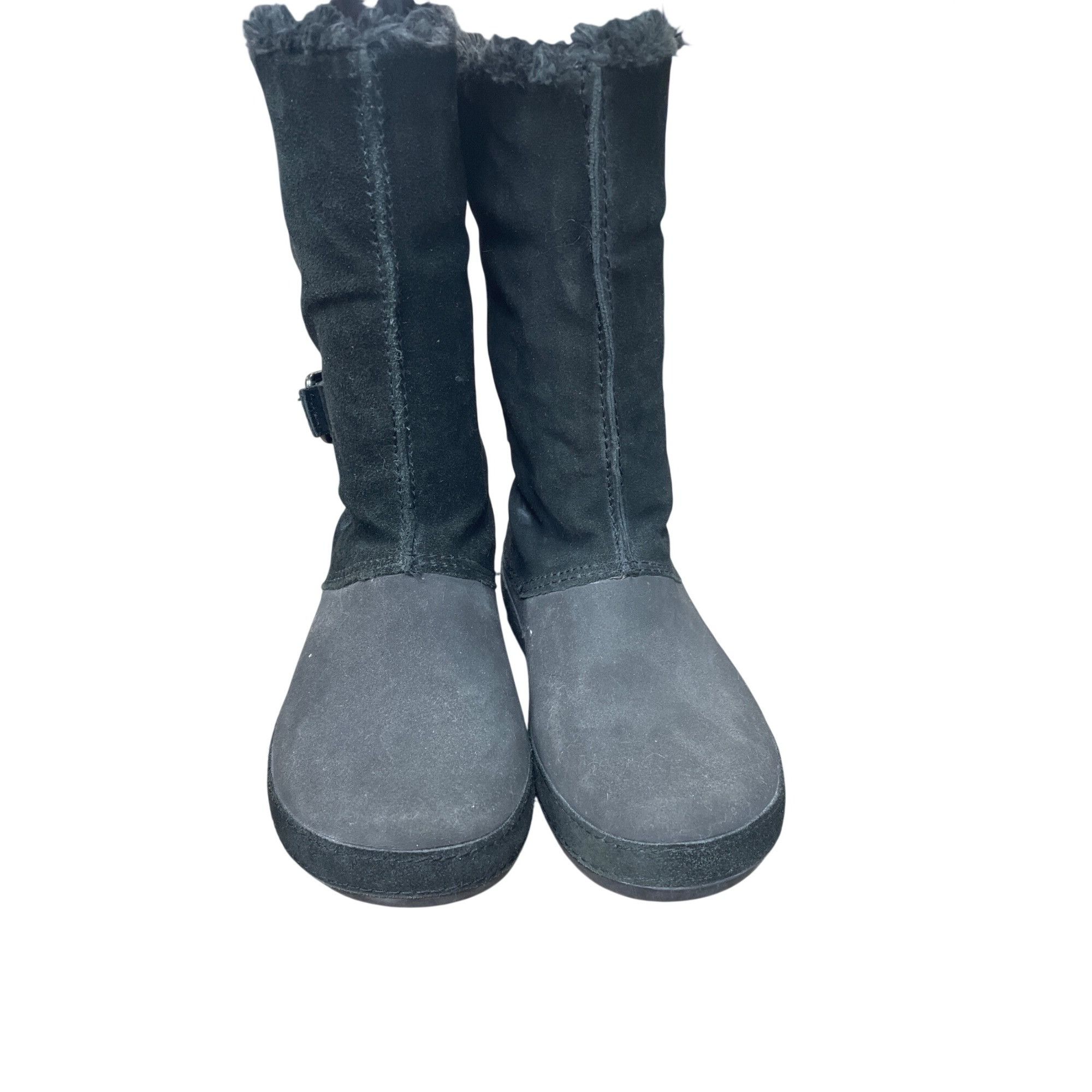 Crocs Crocs Faux Leather Fur Lined Womans Black Mid Calf Winter b Size US 8 / IT 38 - 16 Thumbnail