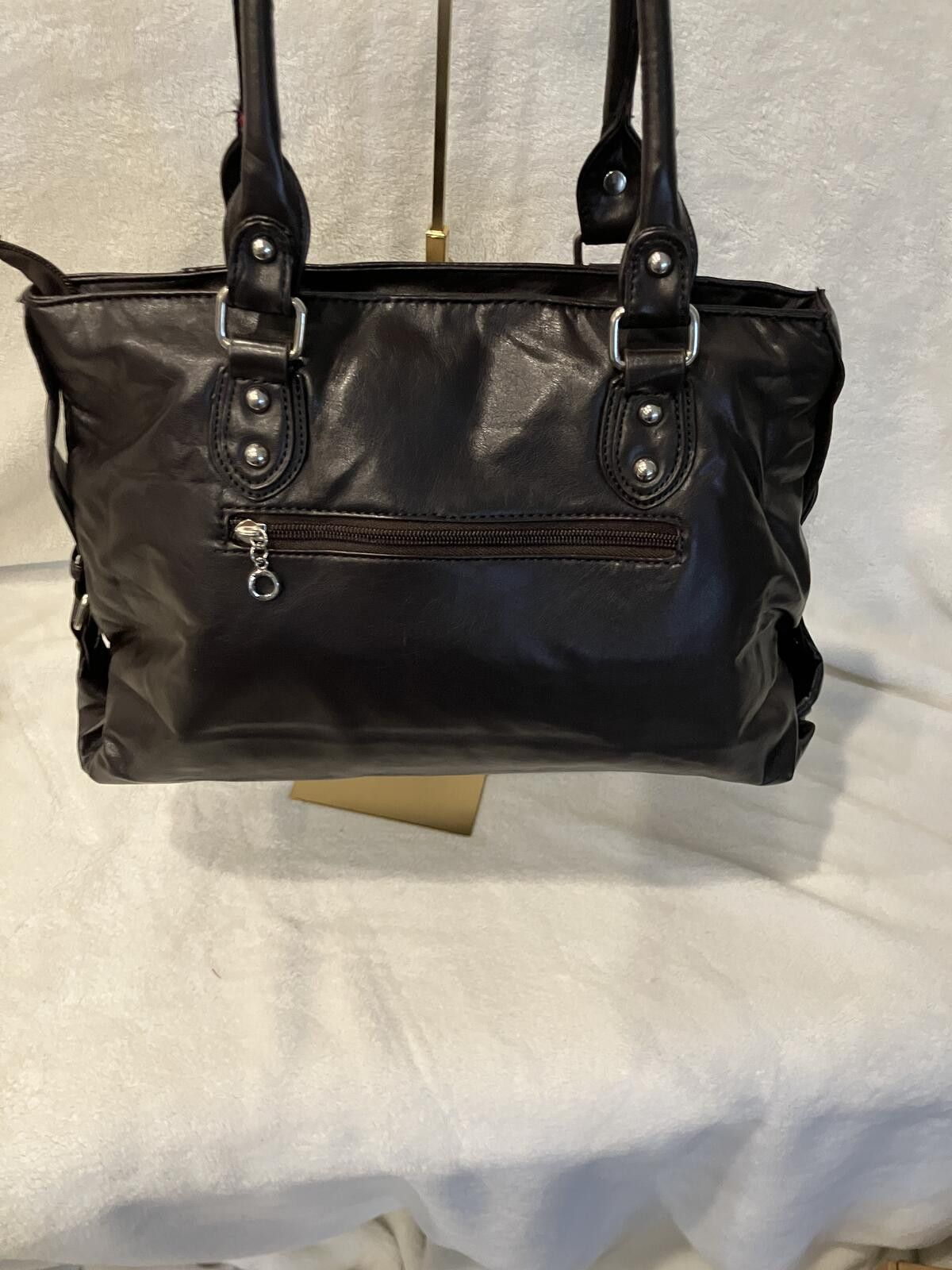 Unknown London NWT Black Handbag with Decorative Crown Accent Size ONE SIZE - 8 Thumbnail