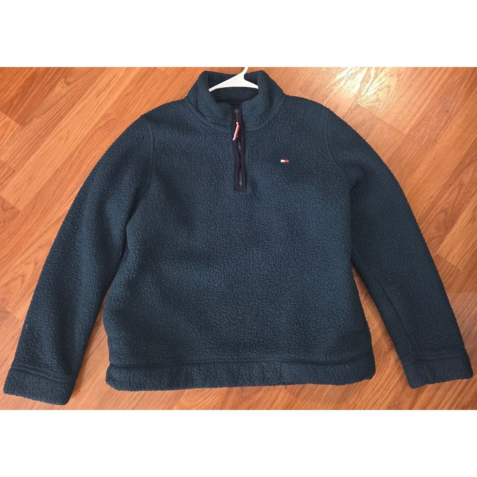 Tommy Hilfiger Tommy Hilfiger Green Fleece Quarter Zip - Women's Large Size L / US 10 / IT 46 - 2 Thumbnail