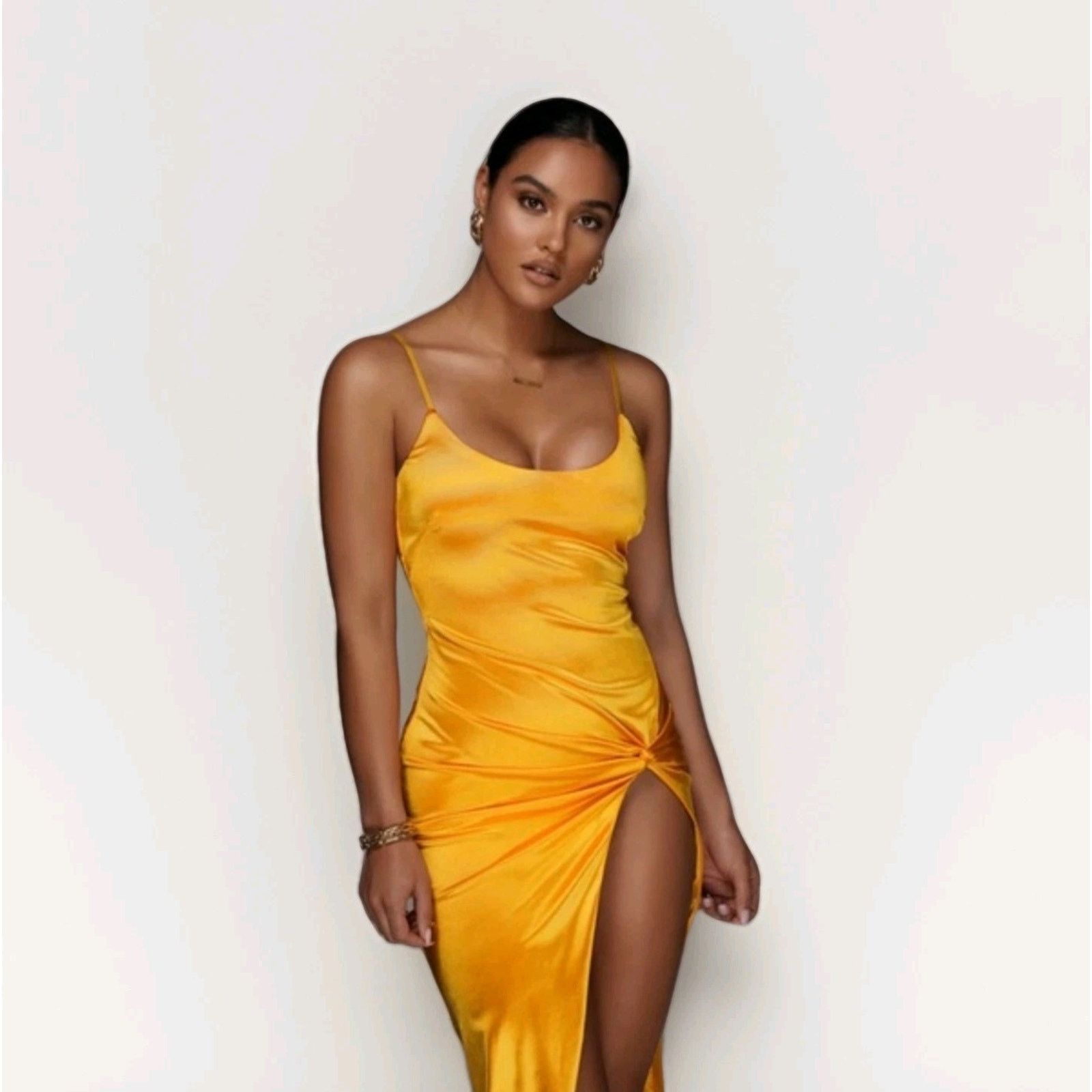 Other JLUXLABEL Aldis Satin Slit Midi Dress Size Small Size S / US 4 / IT 40 - 1 Thumbnail