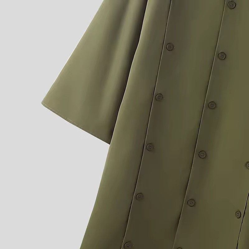 Japanese Brand Solid Casual Japanese Streetwear Green Midi Coat Jacket Size US XXL / EU 58 / 5 - 5 Thumbnail