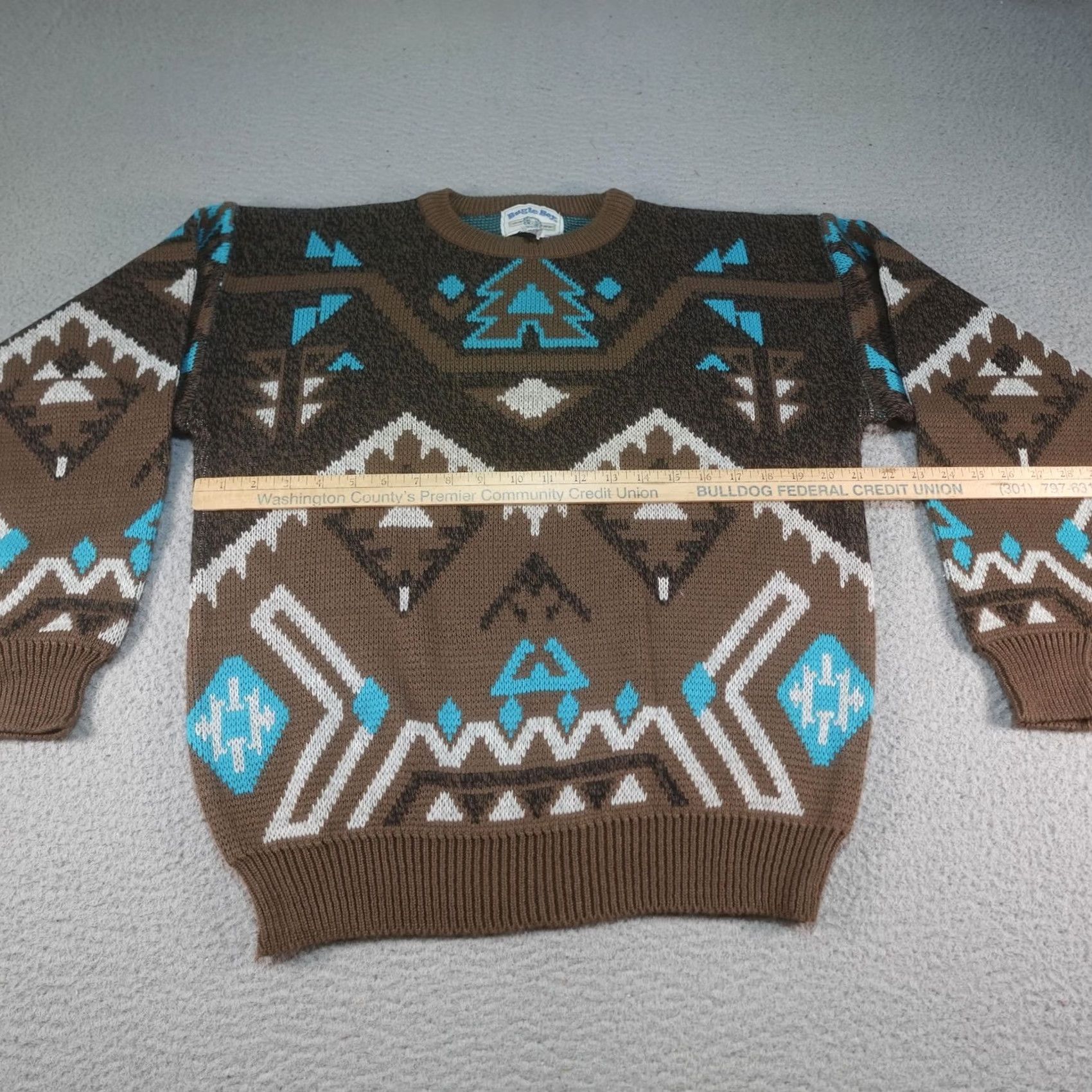 Bugle Boy VINTAGE Bugle Boy Sweater Mens XL Brown Aztec Western Geometric Southwest 80s Size US XL / EU 56 / 4 - 4 Thumbnail
