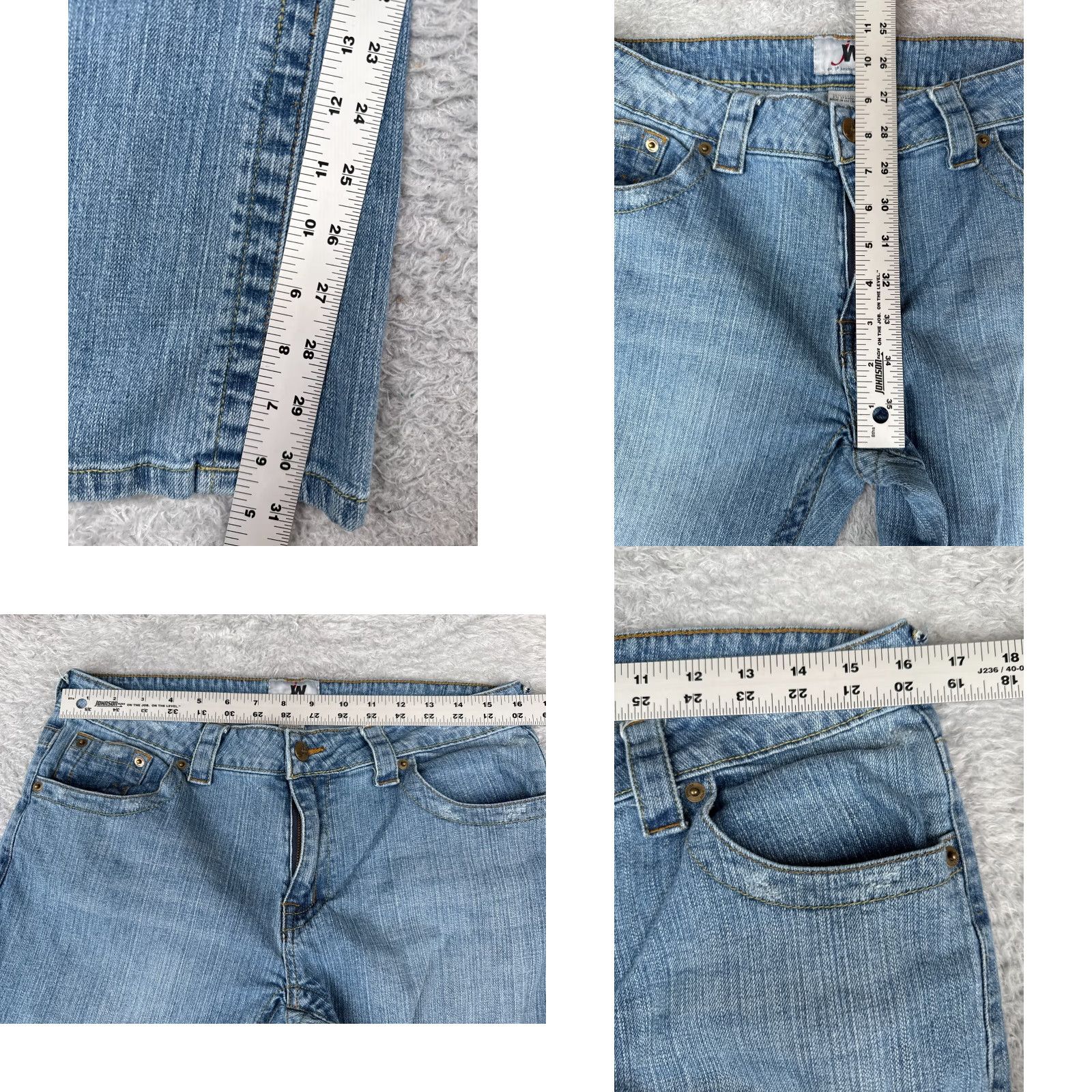Vintage Junction West Jeans Womens 12 Blue Denim Bootcut Mid Rise Cotton Blend 32x31 Jeans Womens Size 34" / US 12 / IT 48 - 8 Thumbnail