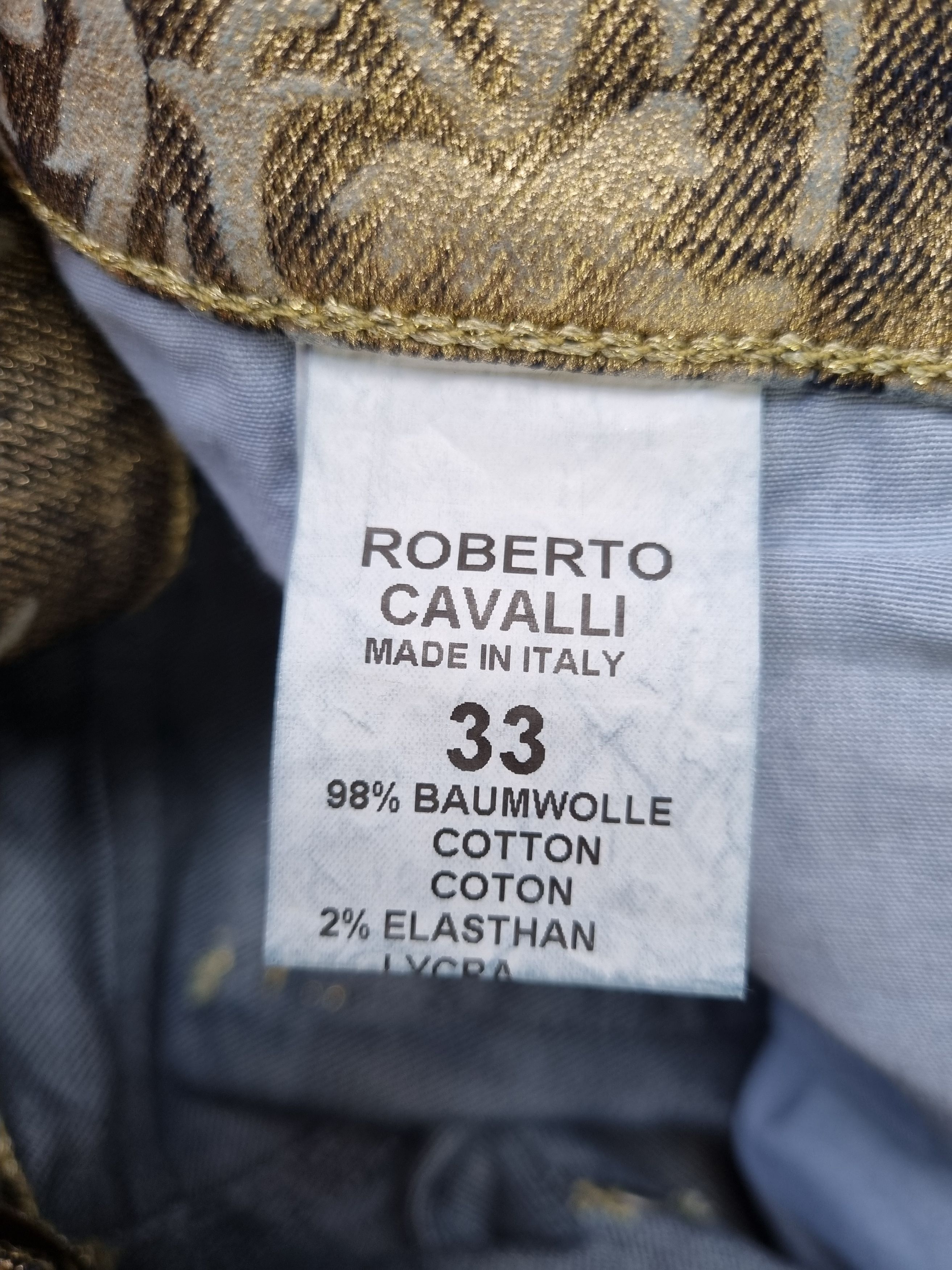 Roberto Cavalli Roberto Cavalli Golden Denim Art Design Exclusive Jeans Size US 33 - 14 Thumbnail