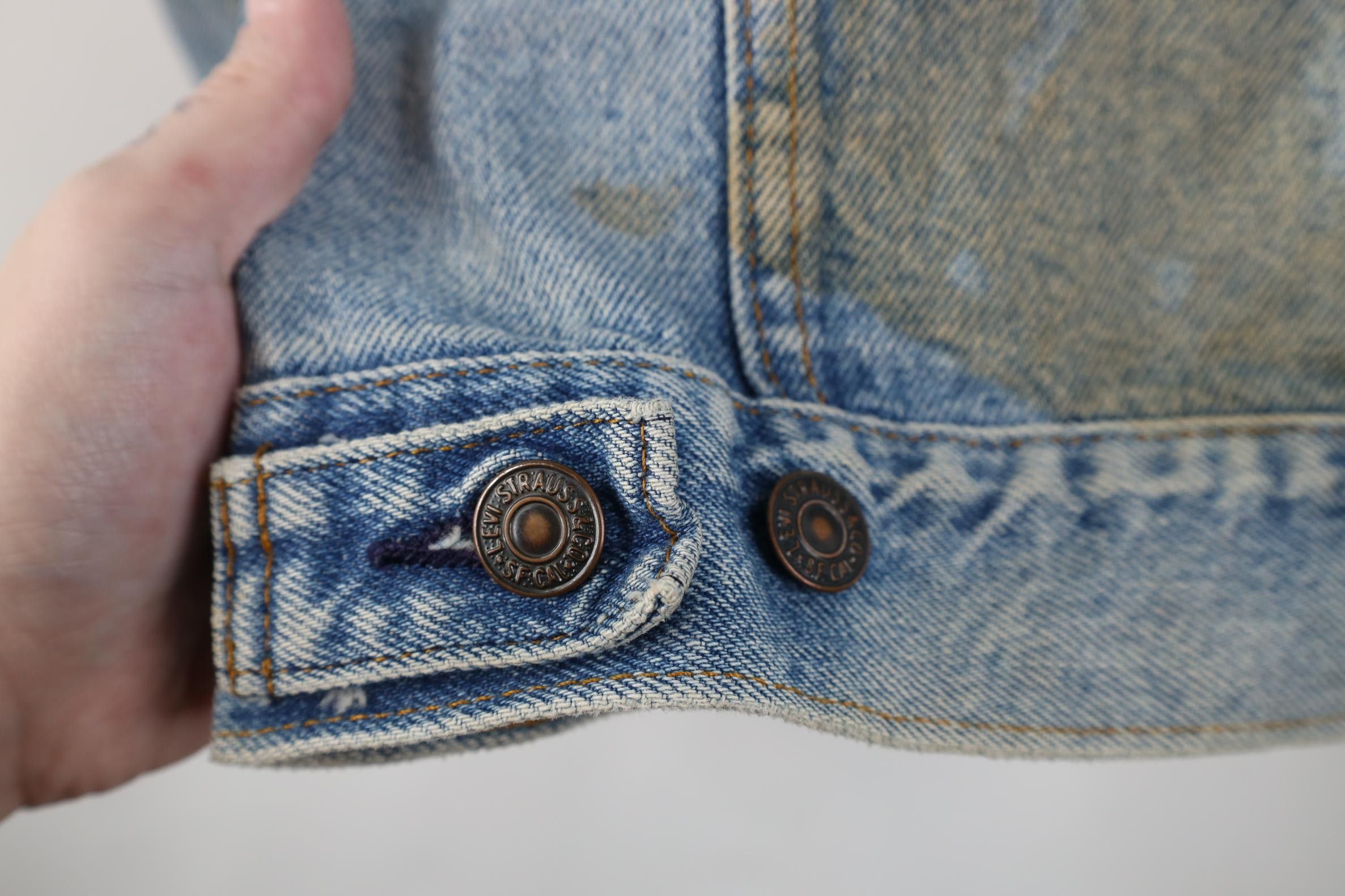 Levi's Vintage 80s Levis Denim Jean Trucker Jacket Blue USA Size US L / EU 52-54 / 3 - 15 Thumbnail