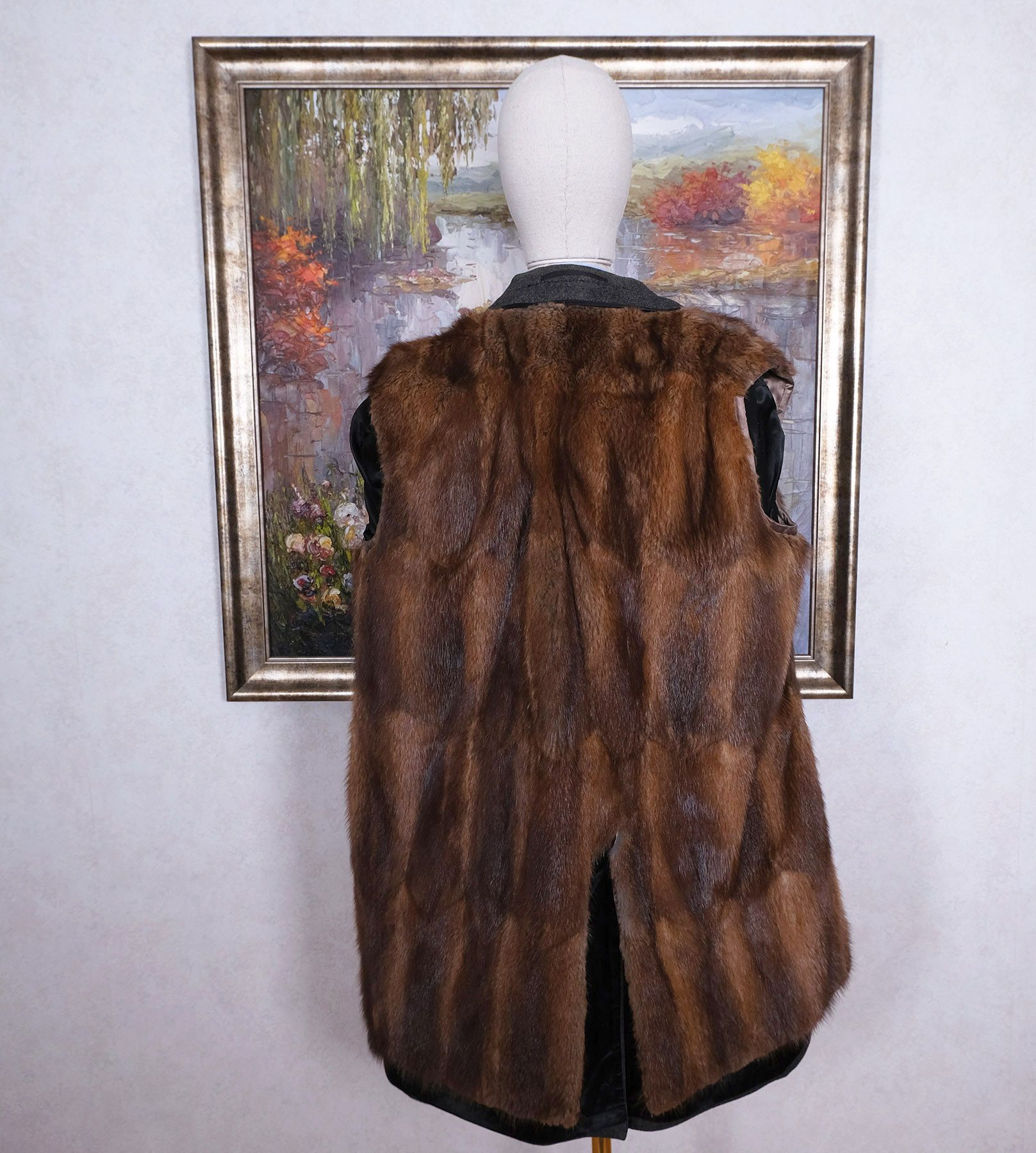 Other Odermark, Grey Coat, Size 48, Mink Fur Lining, Crombie Wool Size US XXL / EU 58 / 5 - 7 Thumbnail