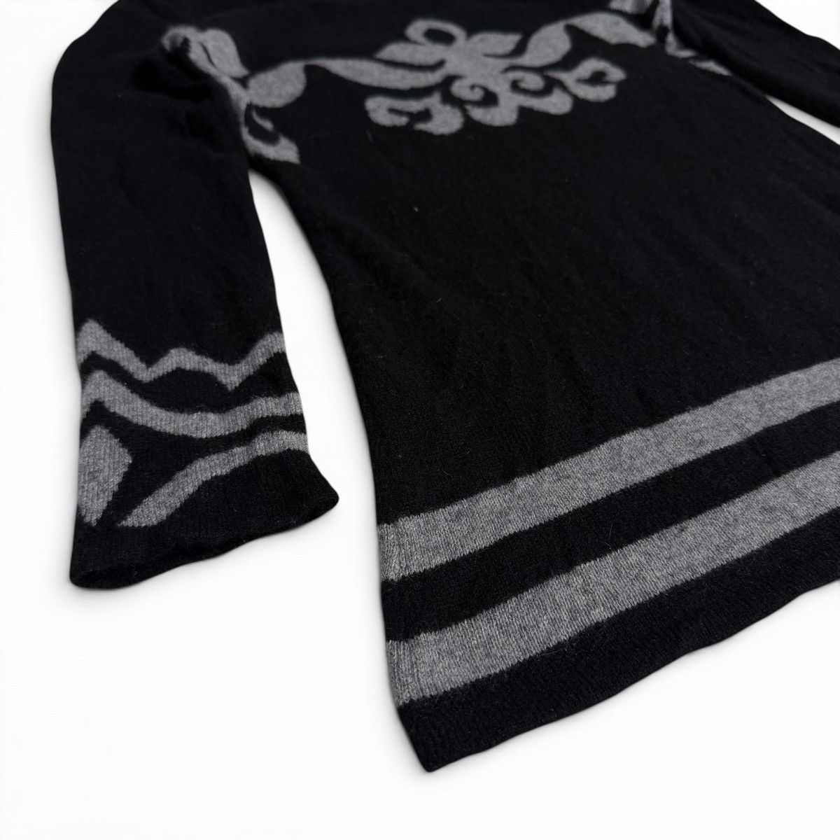 Other Black 100% Cashmere Baroque Damask Pattern Crewneck Sweater Size XS / US 0-2 / IT 36-38 - 6 Thumbnail