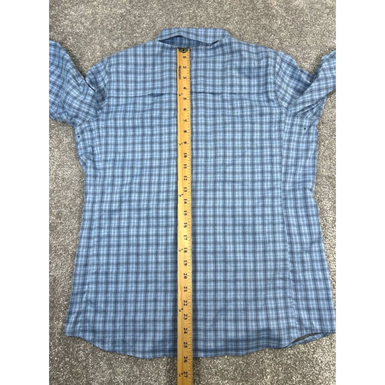 Vintage L.L.Bean Shirt Mens Small Blue Button Up Hiking Quick Dry Casual Plaid Pattern Long Sleeve Button-Up Collared Mens Regular Blue 90s? Size US S / EU 44-46 / 1 - 6 Thumbnail