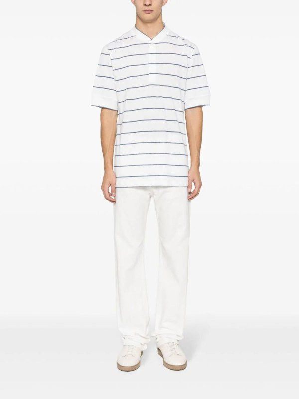 Brunello Cucinelli o1y0526 Crewneck T-Shirt in Cream/Black Size US XL / EU 56 / 4 - 5 Thumbnail