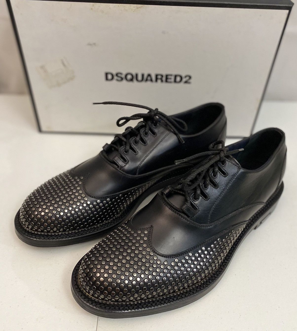 Dsquared2 Dsquared2 🇮🇹 Black Leather Metalhead Wingtip Derby 12 NEW Size US 12 / EU 45 - 14 Thumbnail