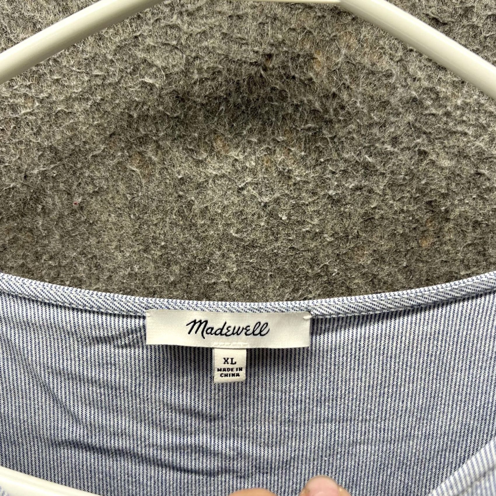 Madewell Madewell Shirt Womens XL Blue White Stripe Boat Neck Lace Up Sleeve Tee Top Size XL / US 12-14 / IT 48-50 - 7 Thumbnail