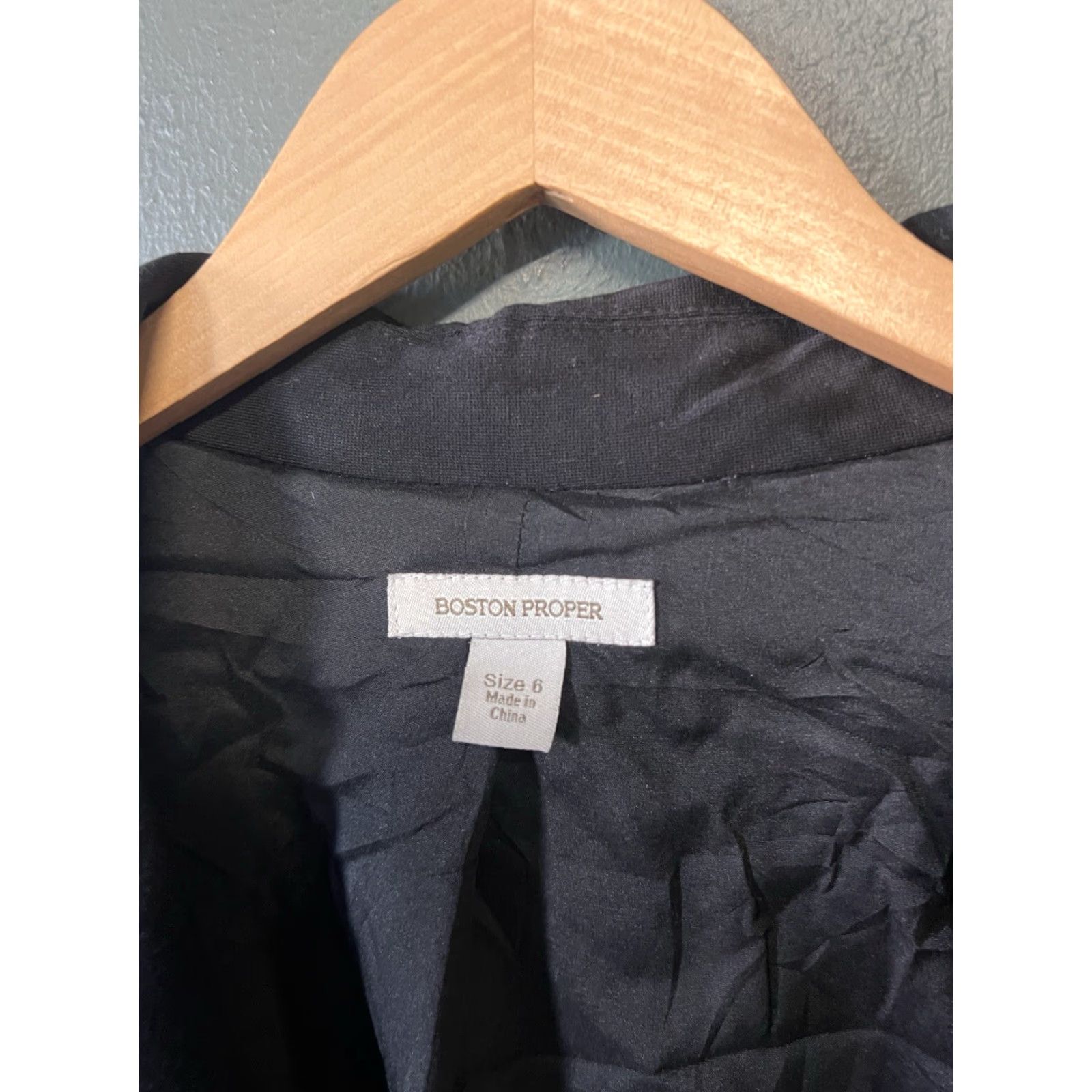 Boston Proper Boston Proper Blazer Womens Jacket 6 Black Size M / US 6-8 / IT 42-44 - 3 Thumbnail