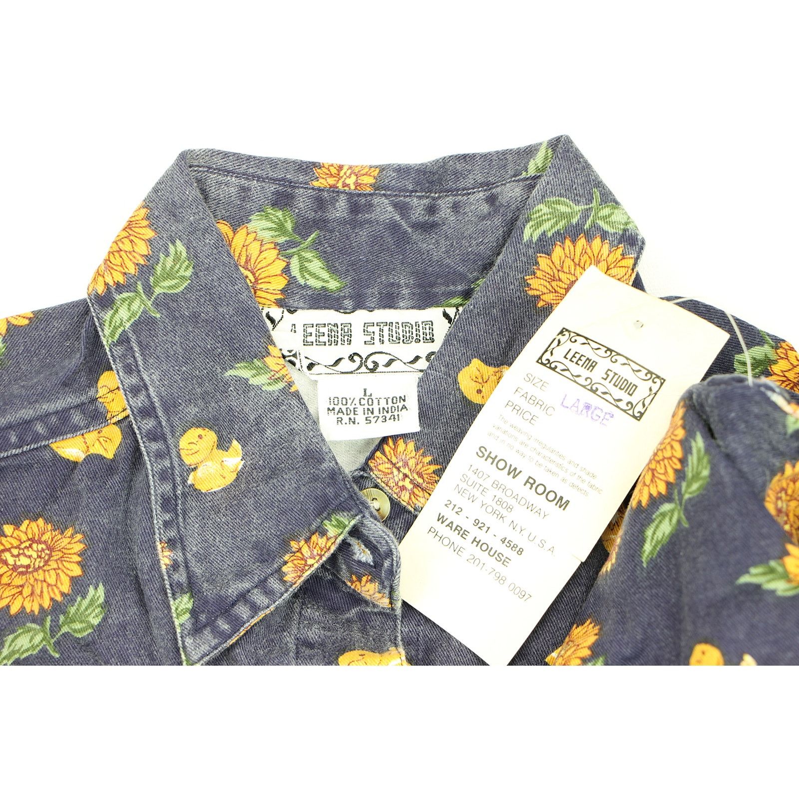 Other 90s Vintage Sunflower Duck Print Denim Shirt L Size L / US 10 / IT 46 - 7 Thumbnail