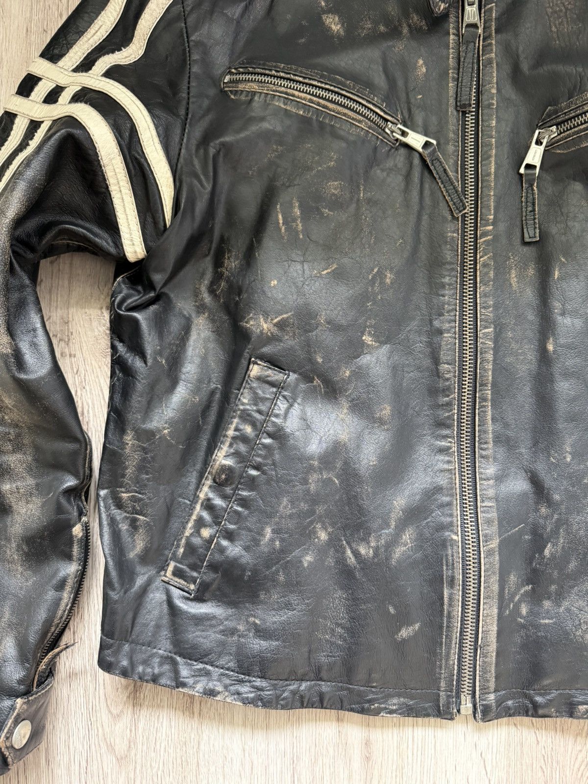 Energie Energie Distressed Leather Biker Jacket Y2K Moto Archive Size US L / EU 52-54 / 3 - 5 Thumbnail