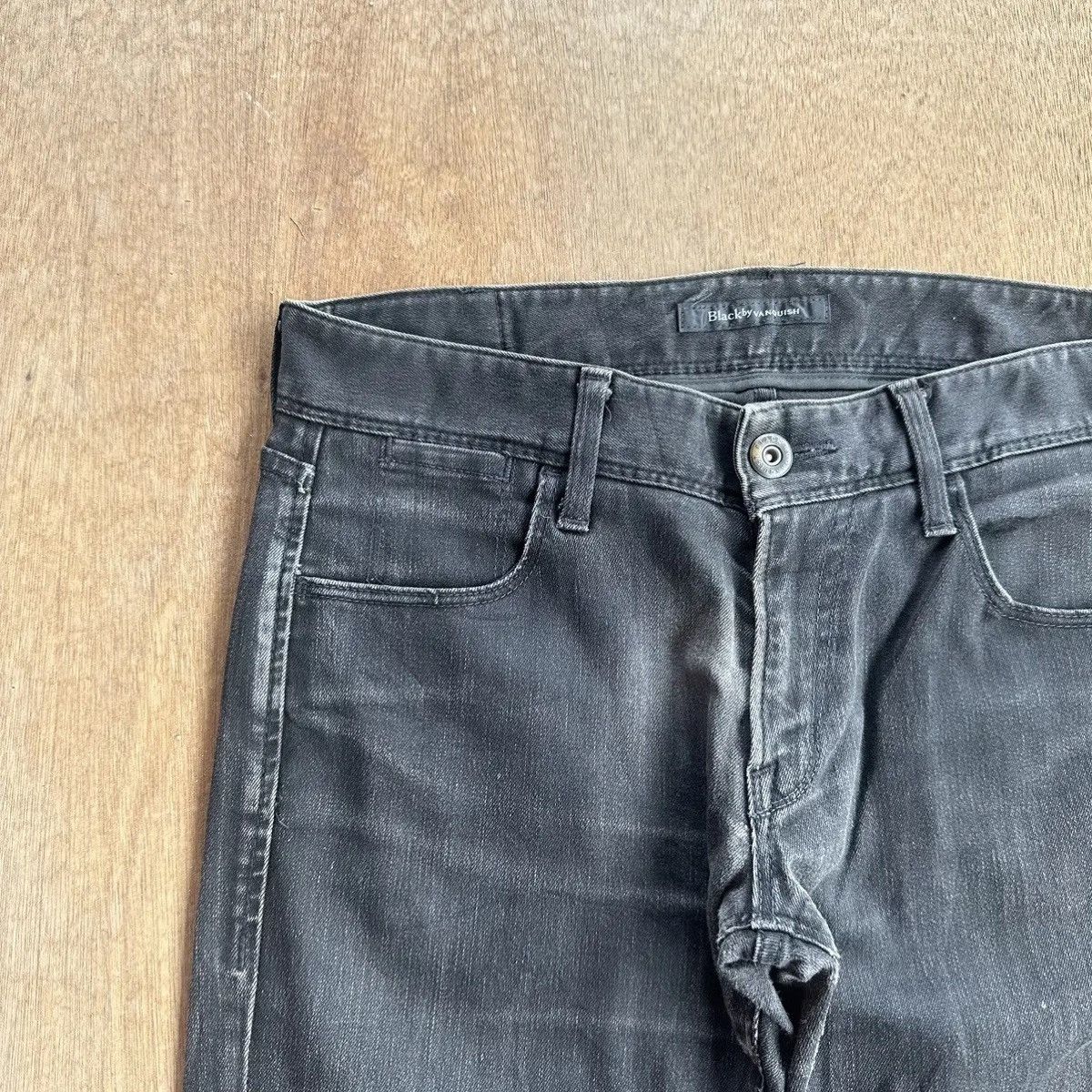 Fragment Design × Vanquish BLACK BY VANQUISH Jeans Blank Stretchable Rugged Pants Size US 31 - 5 Thumbnail