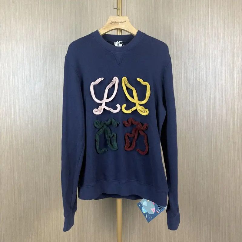 Loewe Loewe Cotton T-Shirt in Dark Blue 0089 Size M / US 6-8 / IT 42-44 - 1 Thumbnail