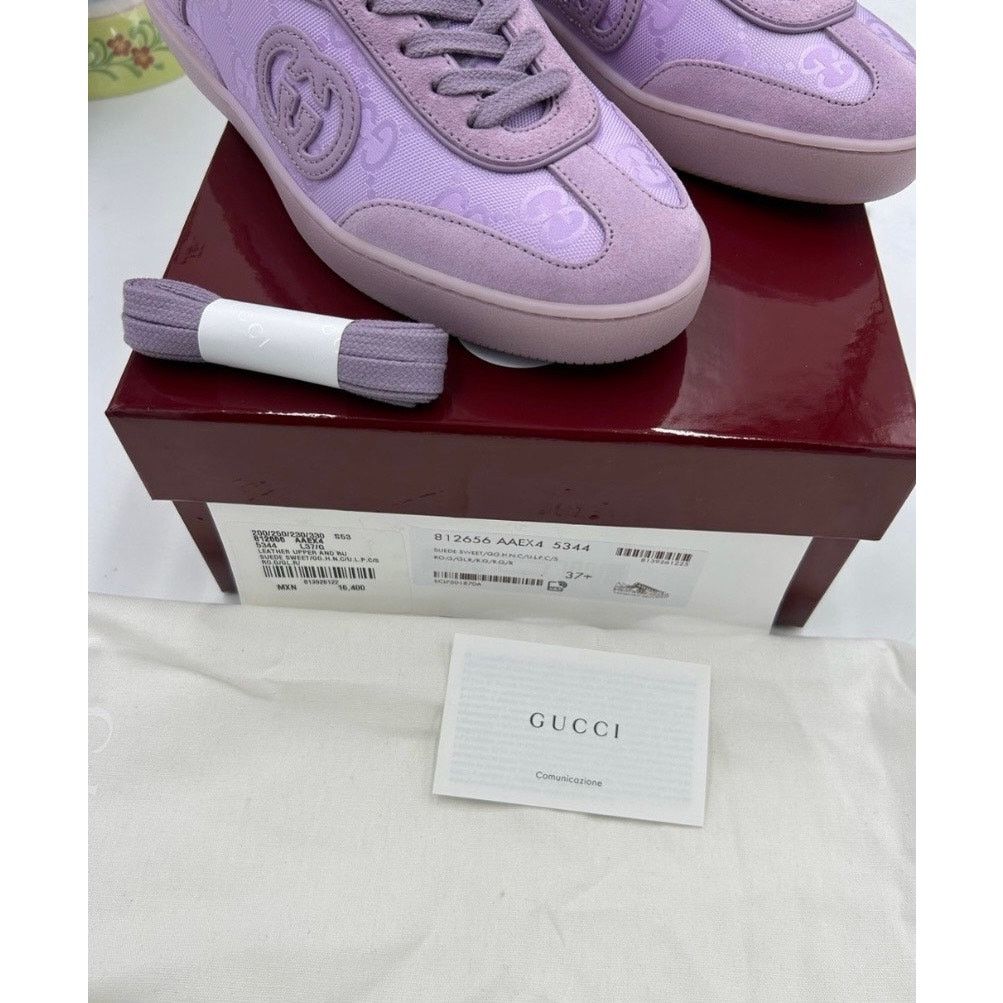 Gucci Gucci G 75 lilac suede sneakers interlocking G size 37.5 Size US 7.5 / IT 37.5 - 4 Thumbnail