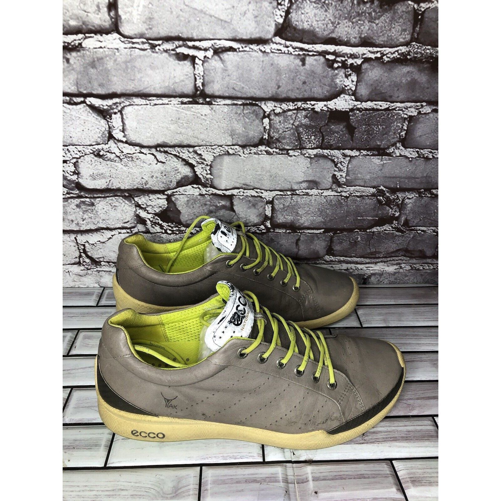 Ecco Ecco Biom Hybrid Gray Yak Leather Green Golf Shoes Spikeless Size US 10 / EU 43 - 3 Thumbnail
